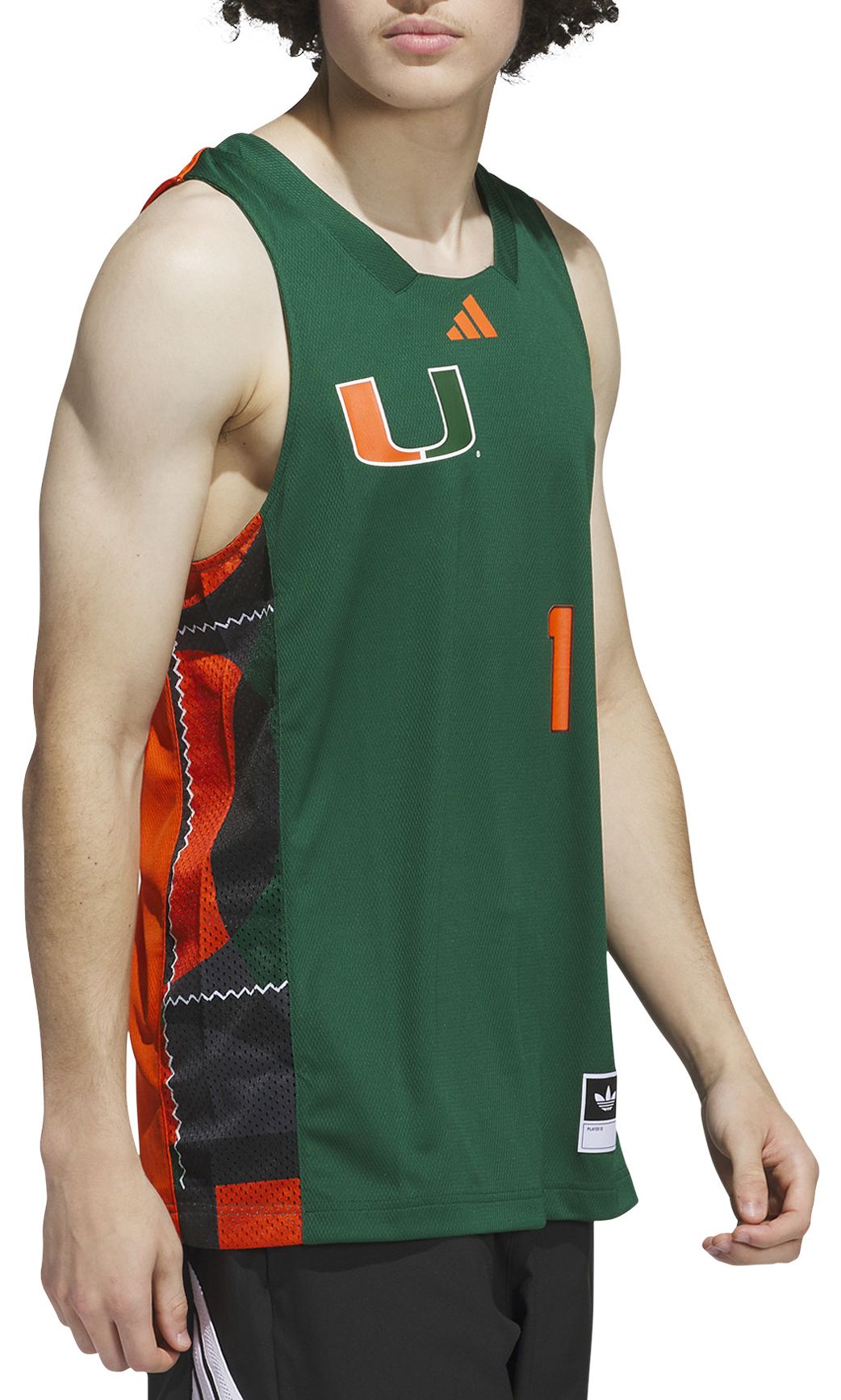 adidas Men's Miami Hurricanes Dark Green Swingman Basketball Jersey product image