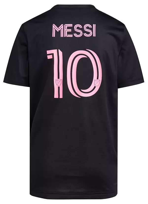 adidas Youth Inter Miami CF Lionel Messi #10 Black T-Shirt