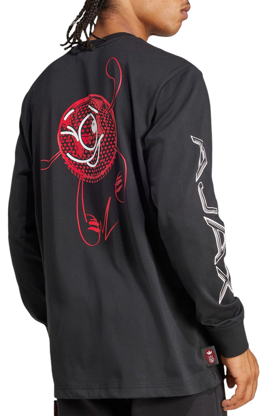 adidas Men's Ajax Amsterdam 2024 Black Multi-Graphic Long Sleeve T-Shirt product image