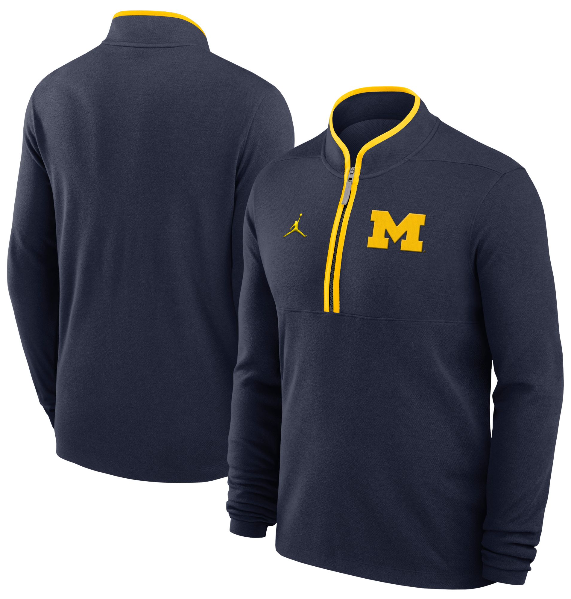 Jordan Men's Michigan Wolverines College Navy Victory Half-Zip Pullover product image