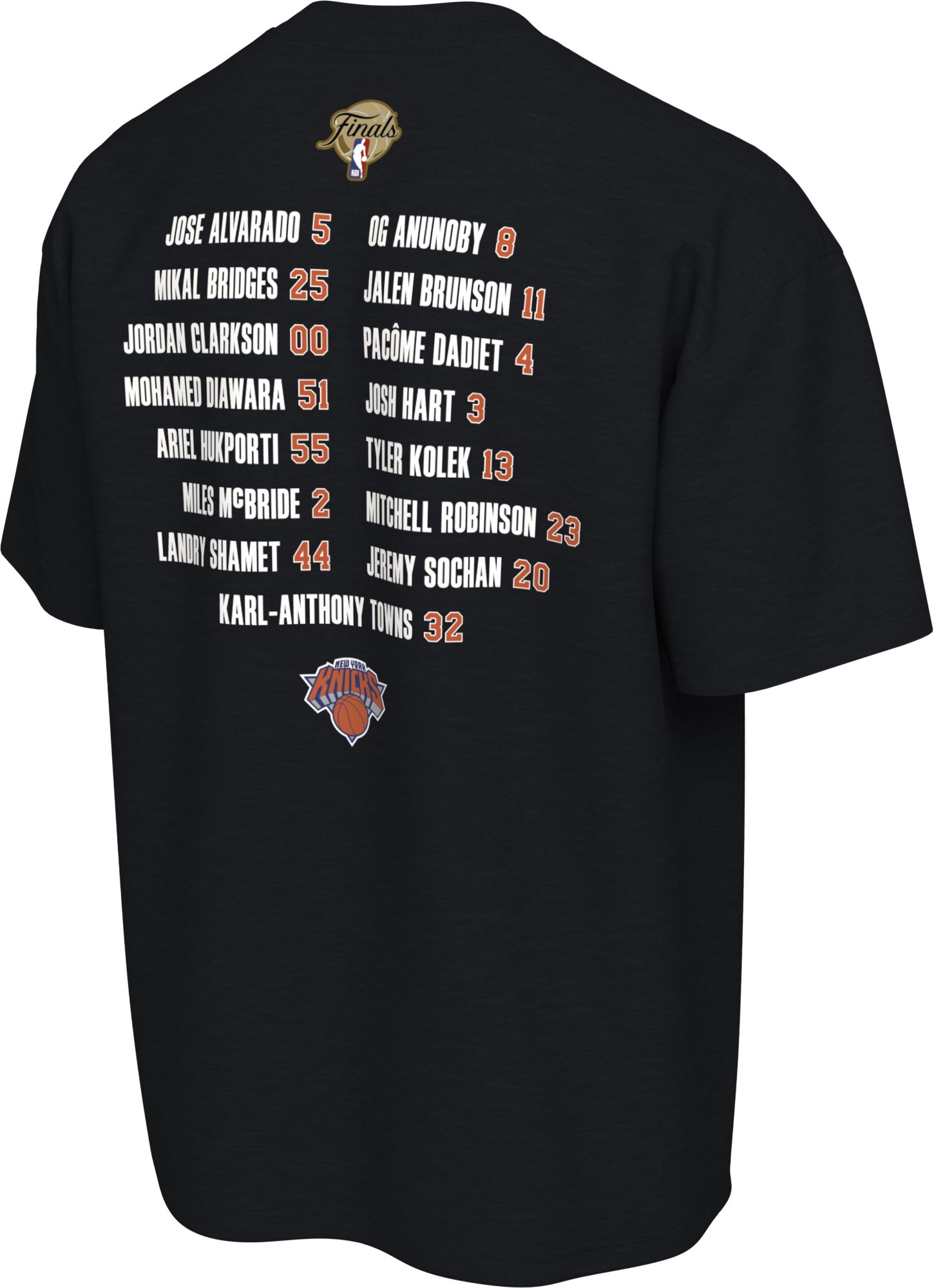 Nike Adult 2026 NBA Champions New York Knicks Roster T-Shirt product image