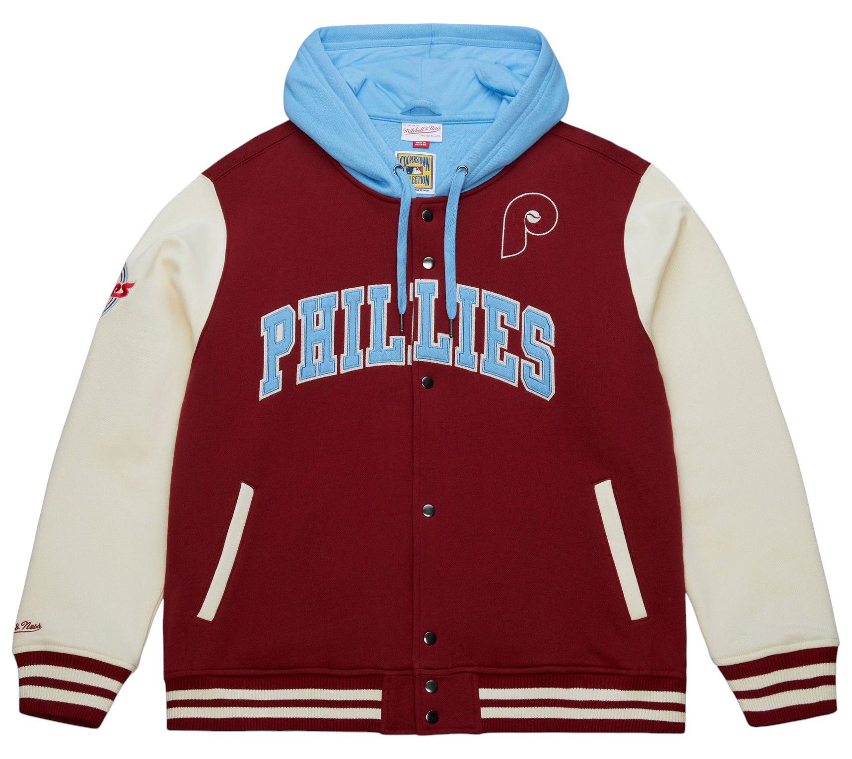 Mitchell & Ness Men's Philadelphia Phillies Cardinal Courtside Hooded Jacket product image