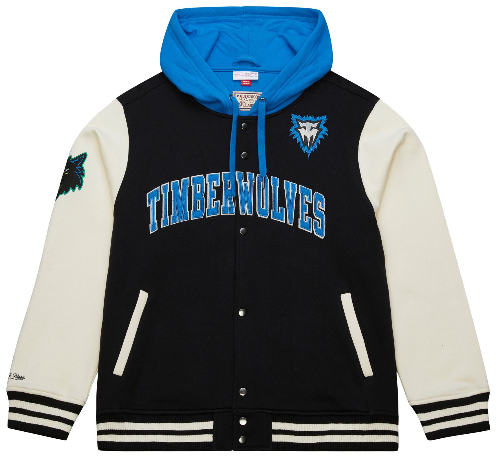 Mitchell & Ness Men's Minnesota Timberwolves Black Courtside Fleece Jacket product image