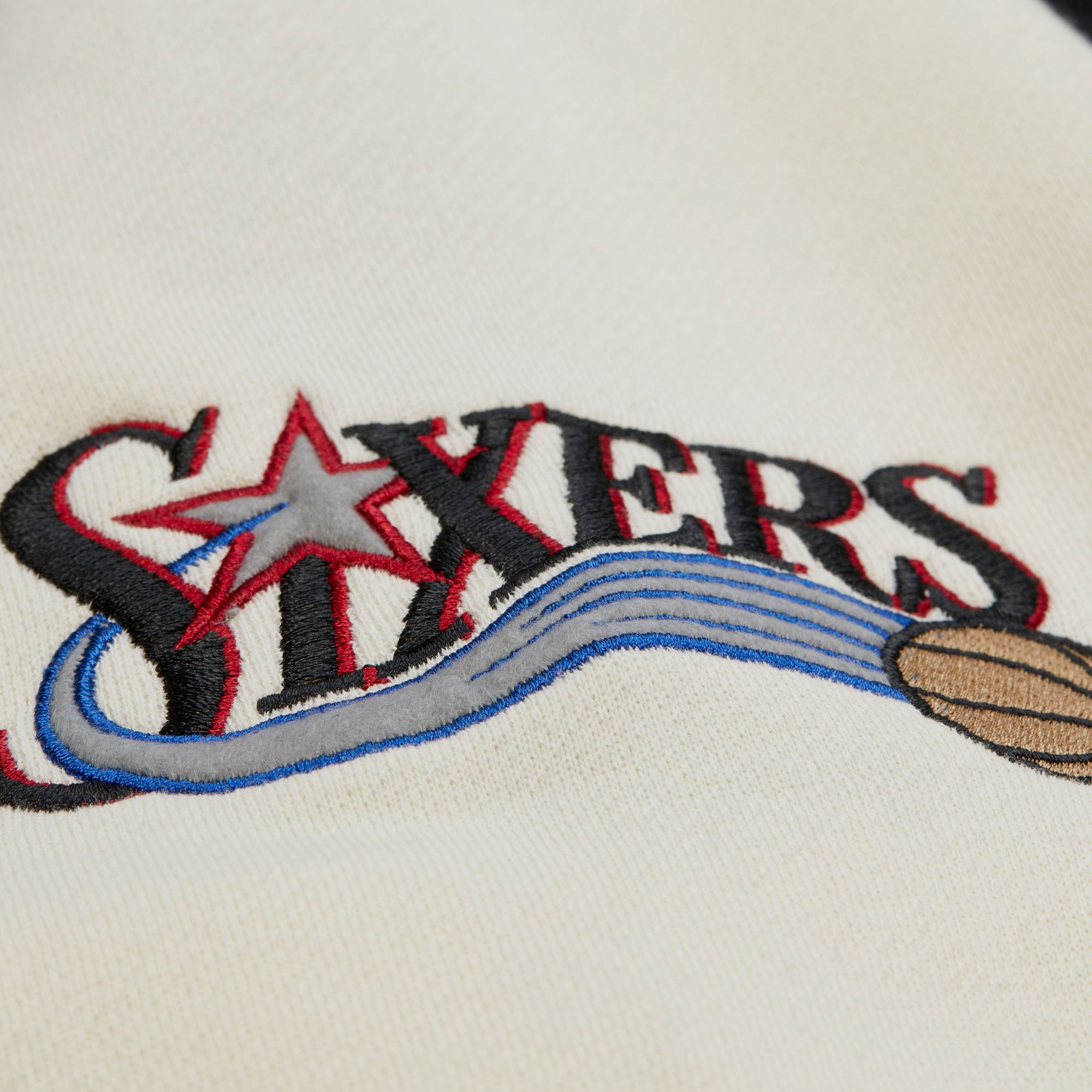 Mitchell & Ness Men's Philadelphia 76ers Black Courtside Fleece Jacket product image