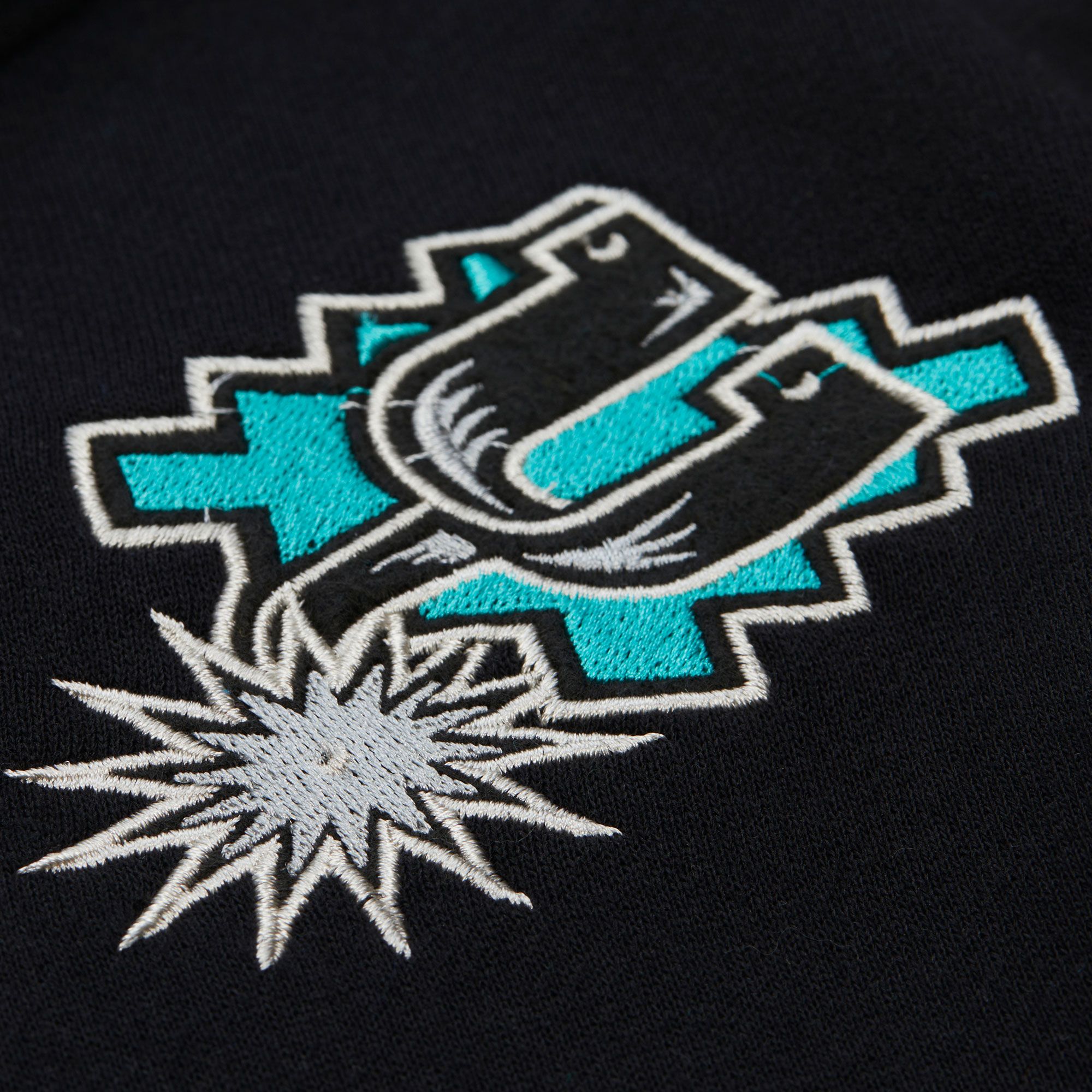 Mitchell & Ness Men's San Antonio Spurs Black Courtside Fleece Jacket product image