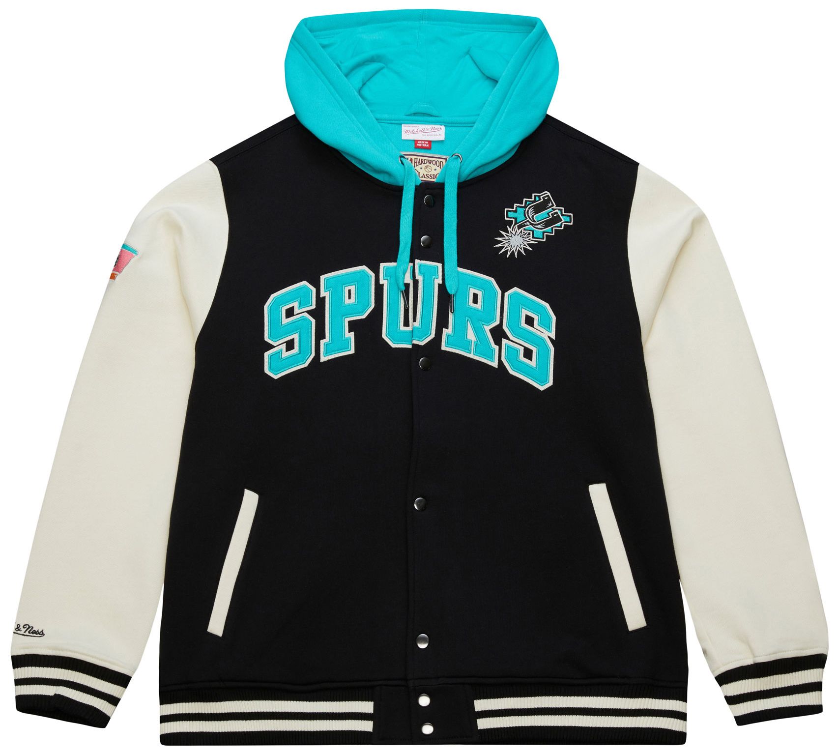Mitchell & Ness Men's San Antonio Spurs Black Courtside Fleece Jacket product image