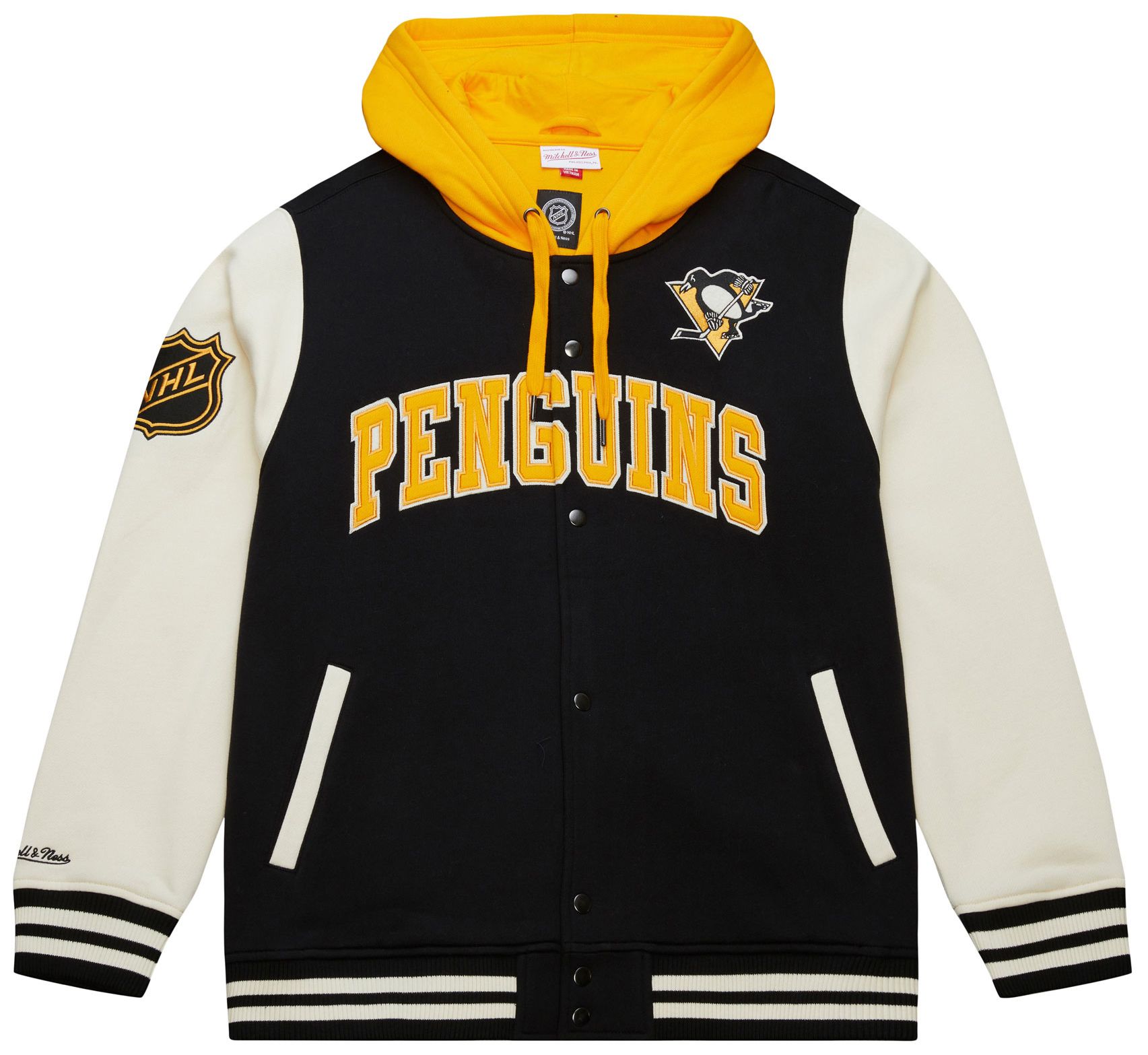 Mitchell & Ness Men's Pittsburgh Penguins Black Full-Zip Fleece Jacket product image