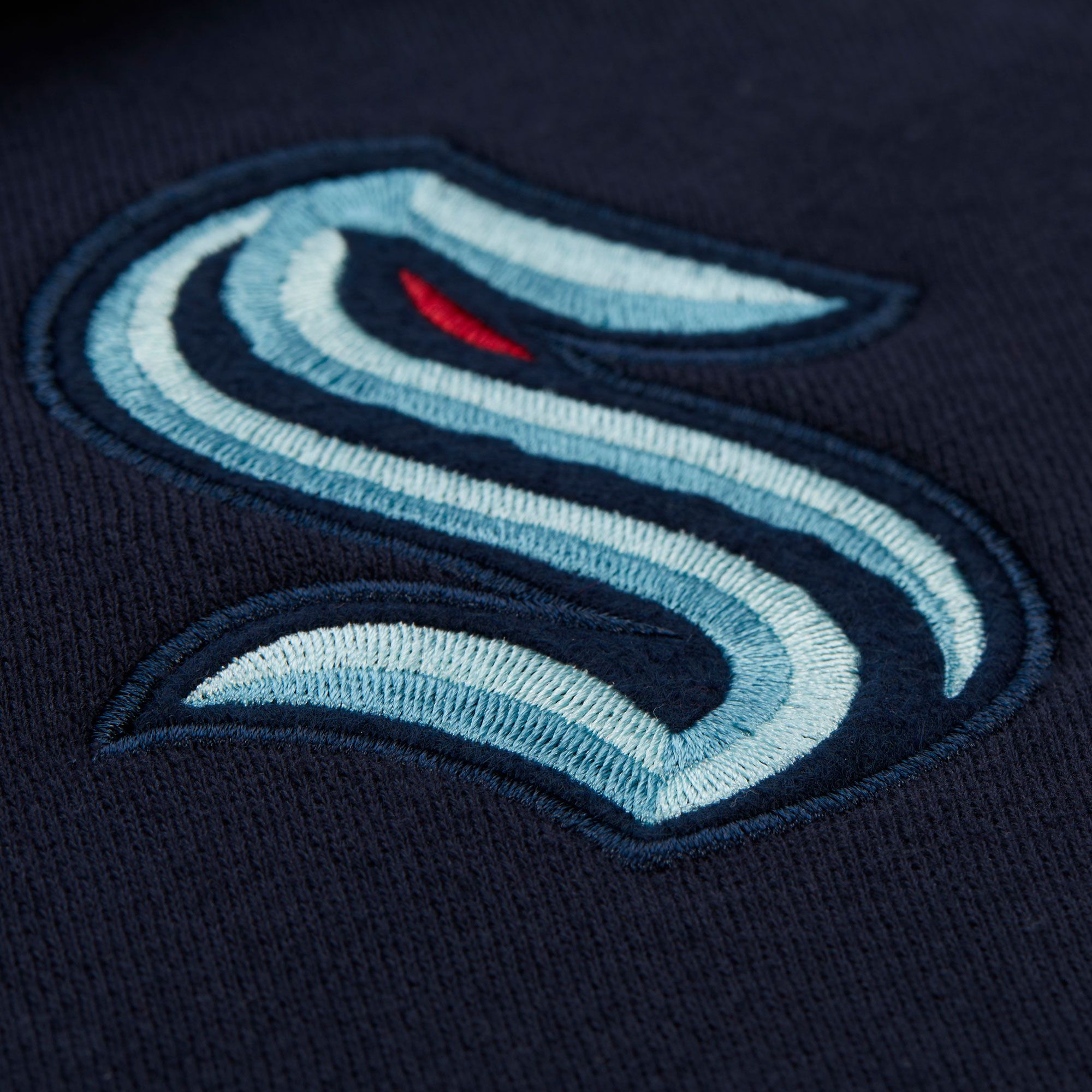 Mitchell & Ness Men's Seattle Kraken Navy Full-Zip Fleece Jacket product image