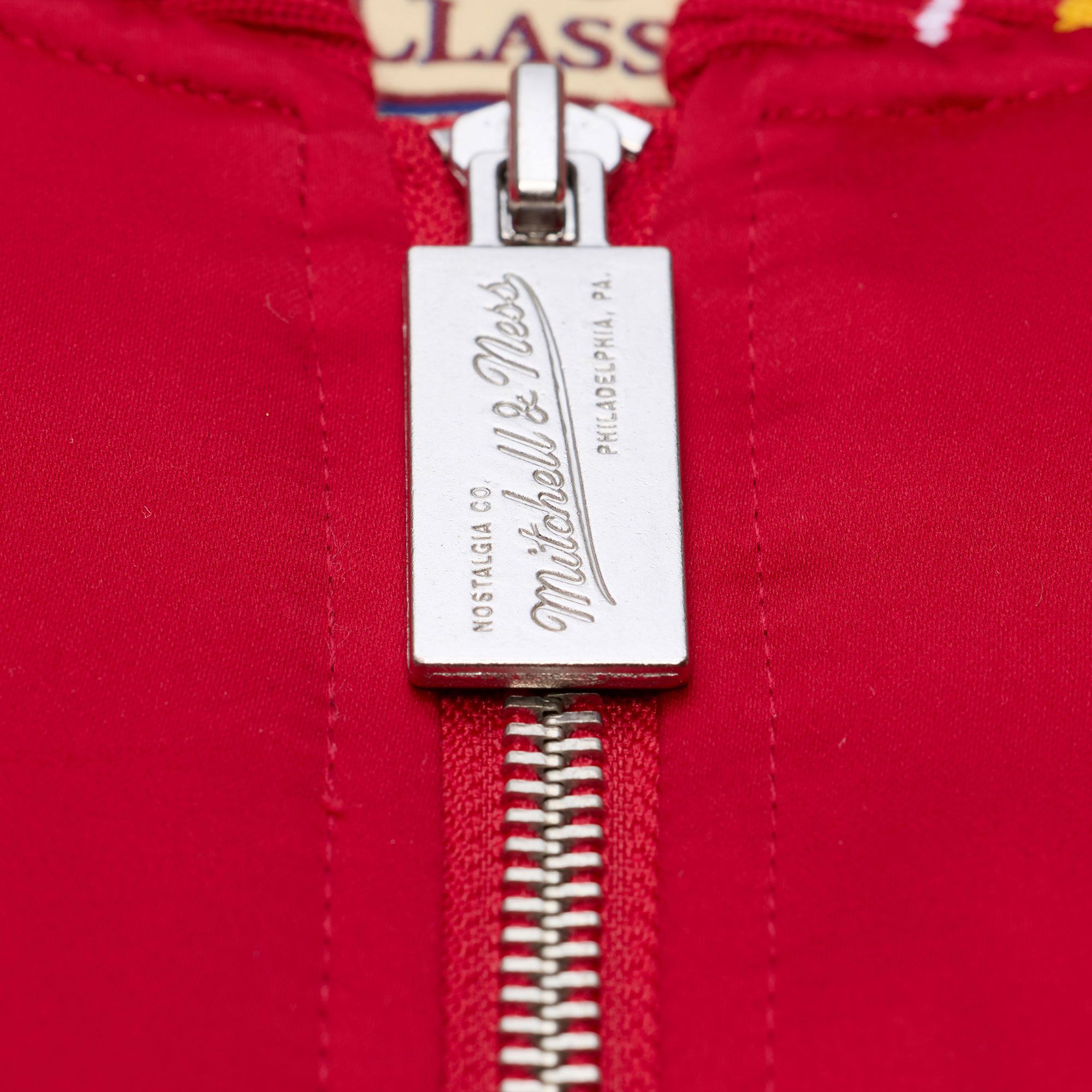 Mitchell & Ness Men's Atlanta Hawks Red Throw It Back Full-Zip Satin Jacket product image