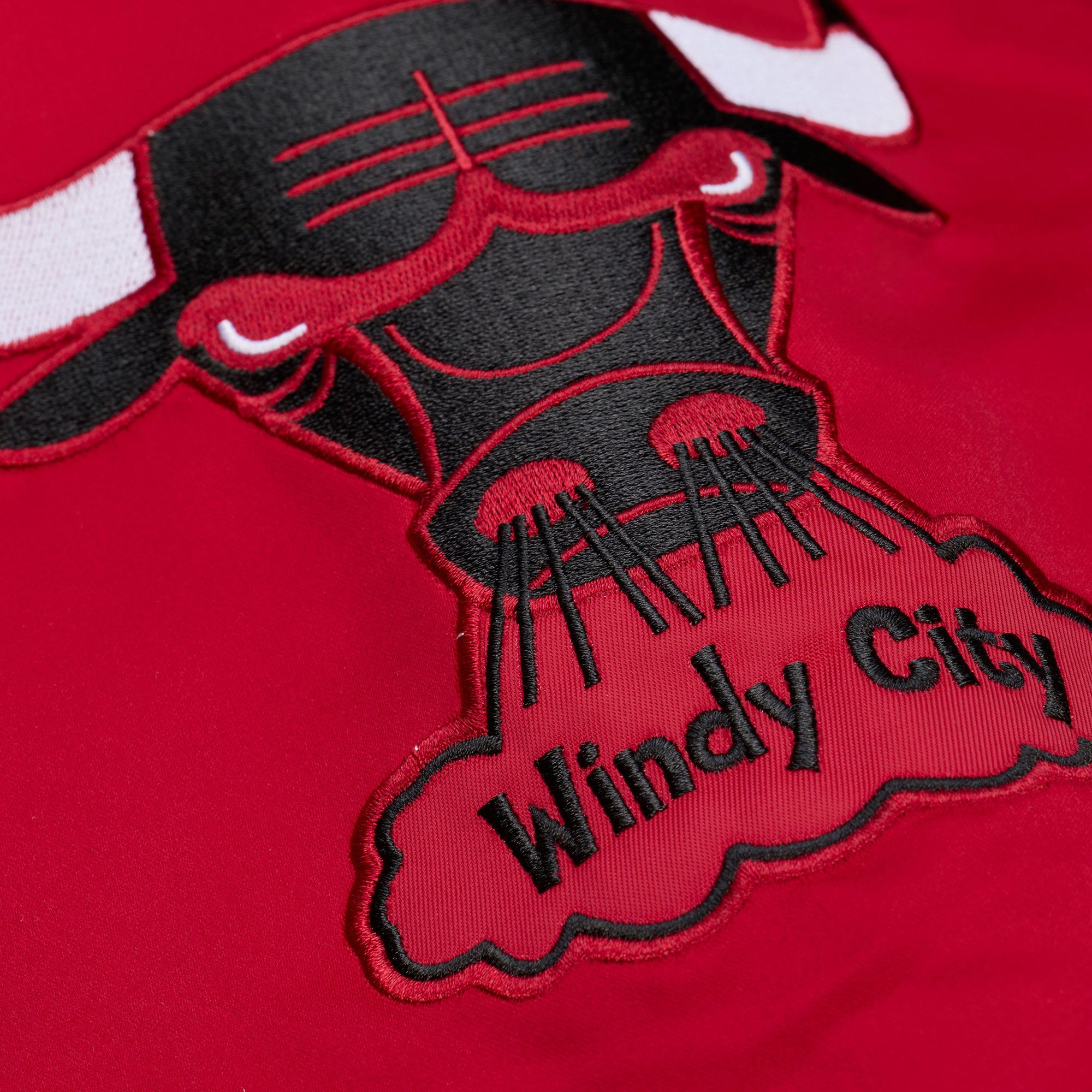 Mitchell & Ness Men's Chicago Bulls Black Throw It Back Full-Zip Satin Jacket product image