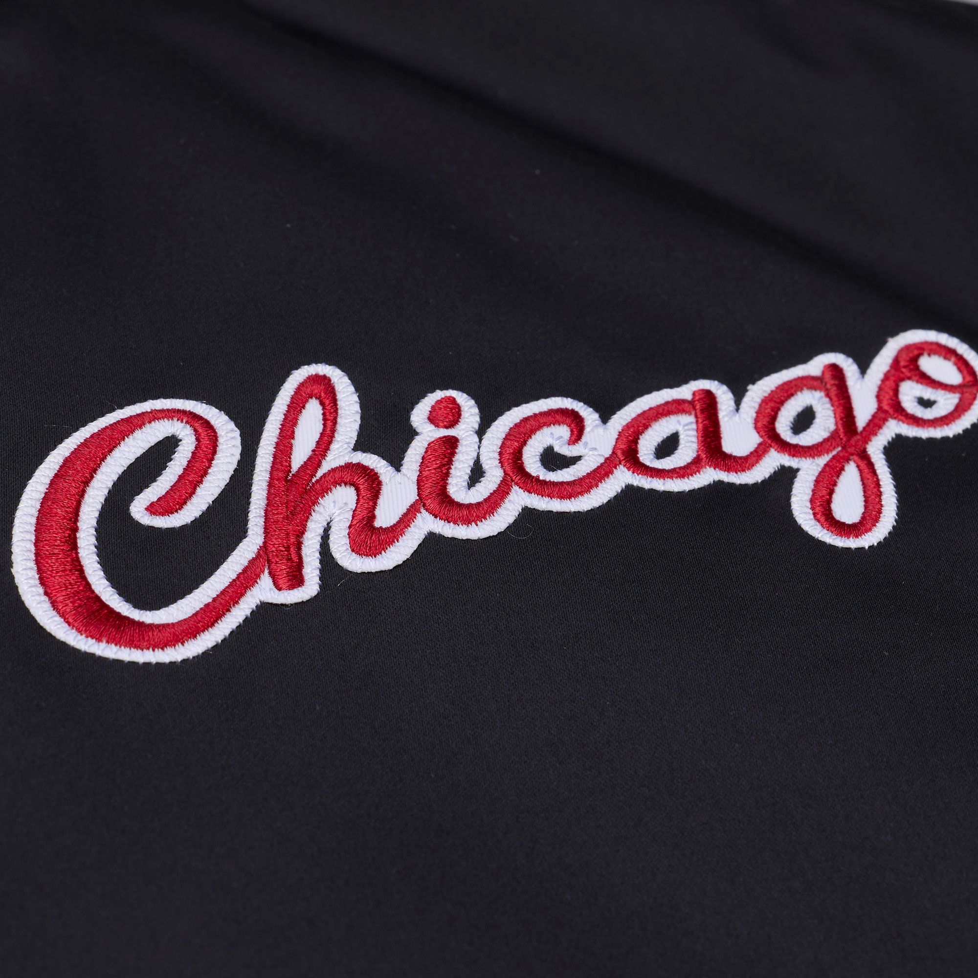 Mitchell & Ness Men's Chicago Bulls Black Throw It Back Full-Zip Satin Jacket product image