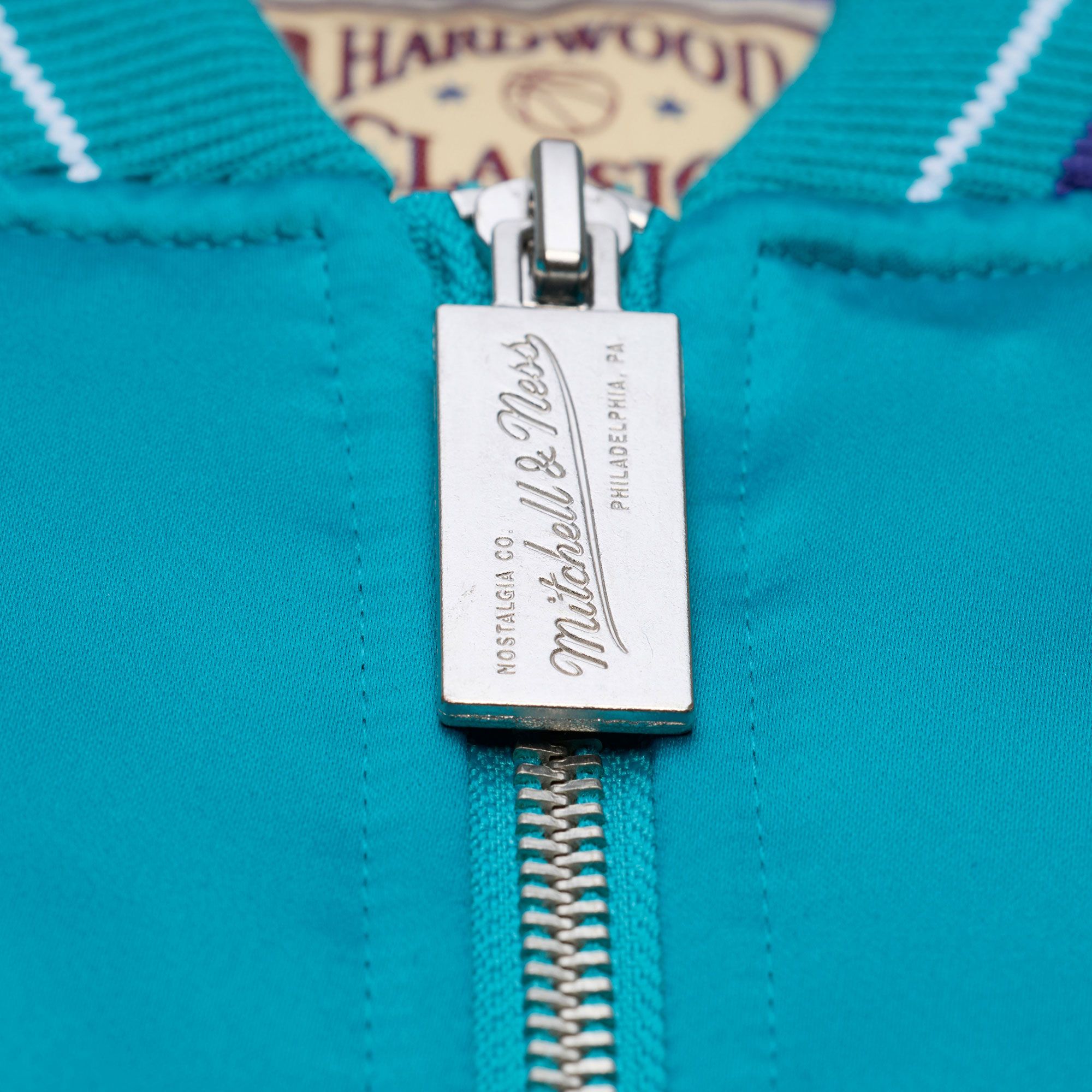 Mitchell & Ness Men's Charlotte Hornets Blue Throw It Back Full-Zip Satin Jacket product image