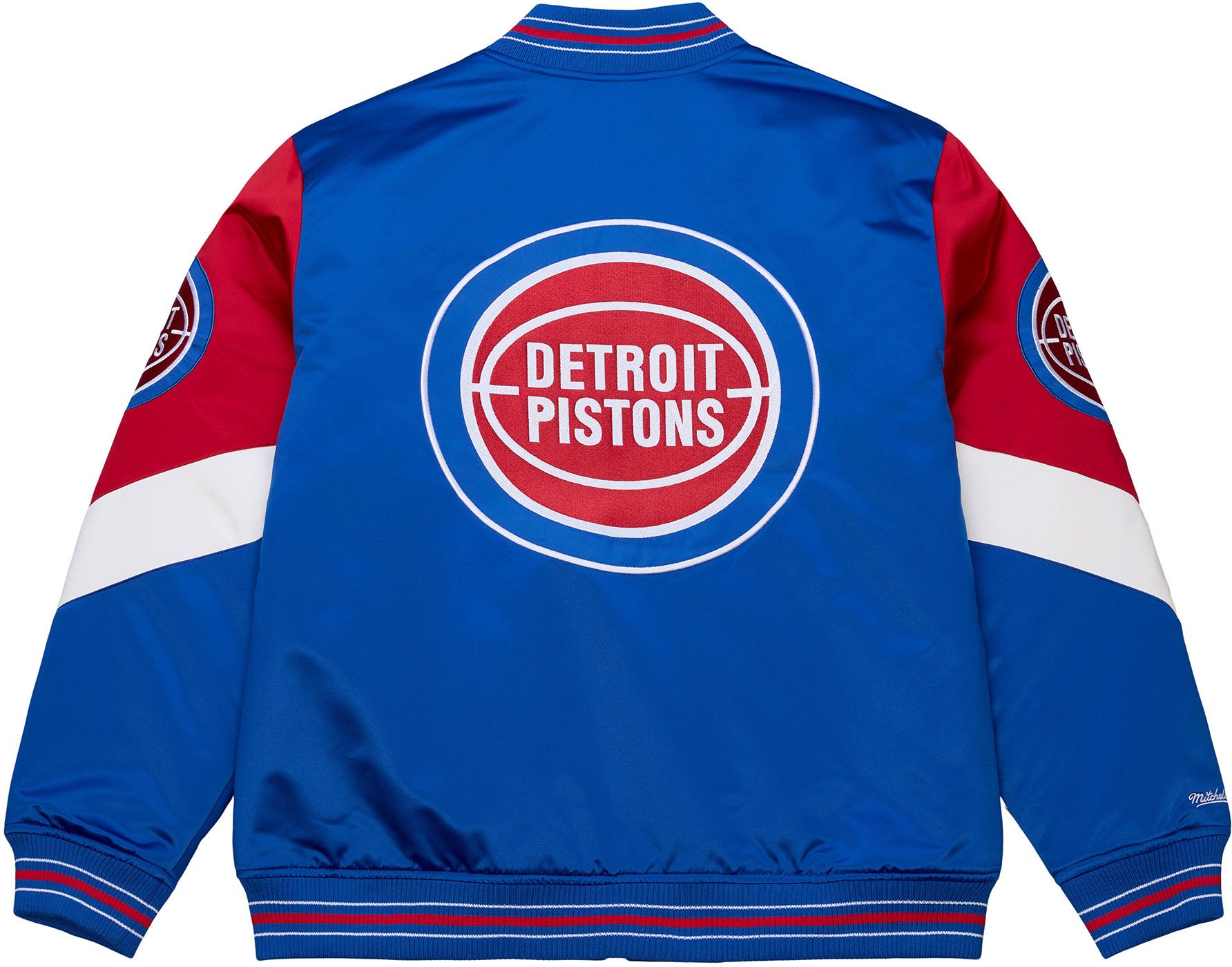 Mitchell & Ness Men's Detroit Pistons Royal Throw It Back Full-Zip Satin Jacket product image