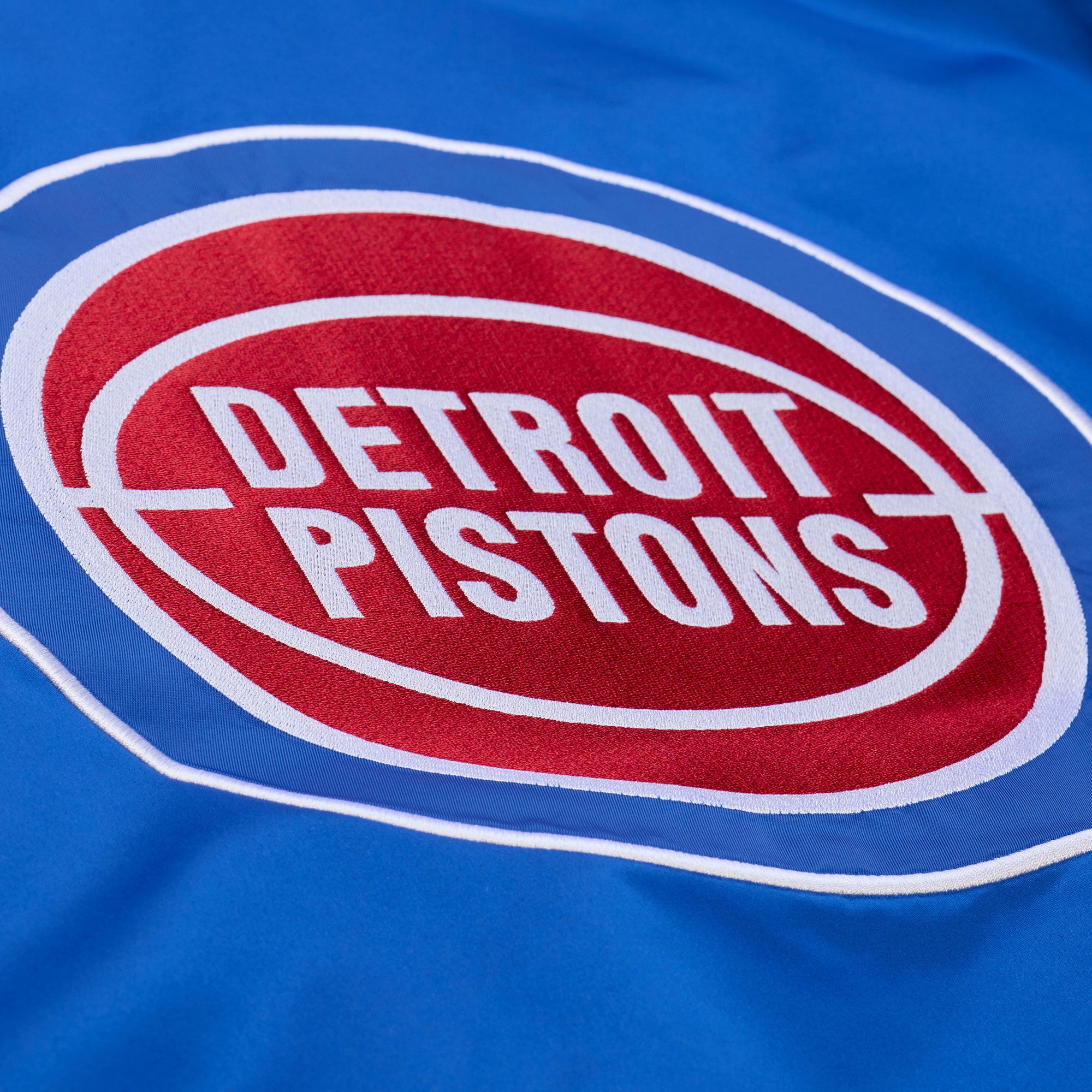 Mitchell & Ness Men's Detroit Pistons Royal Throw It Back Full-Zip Satin Jacket product image