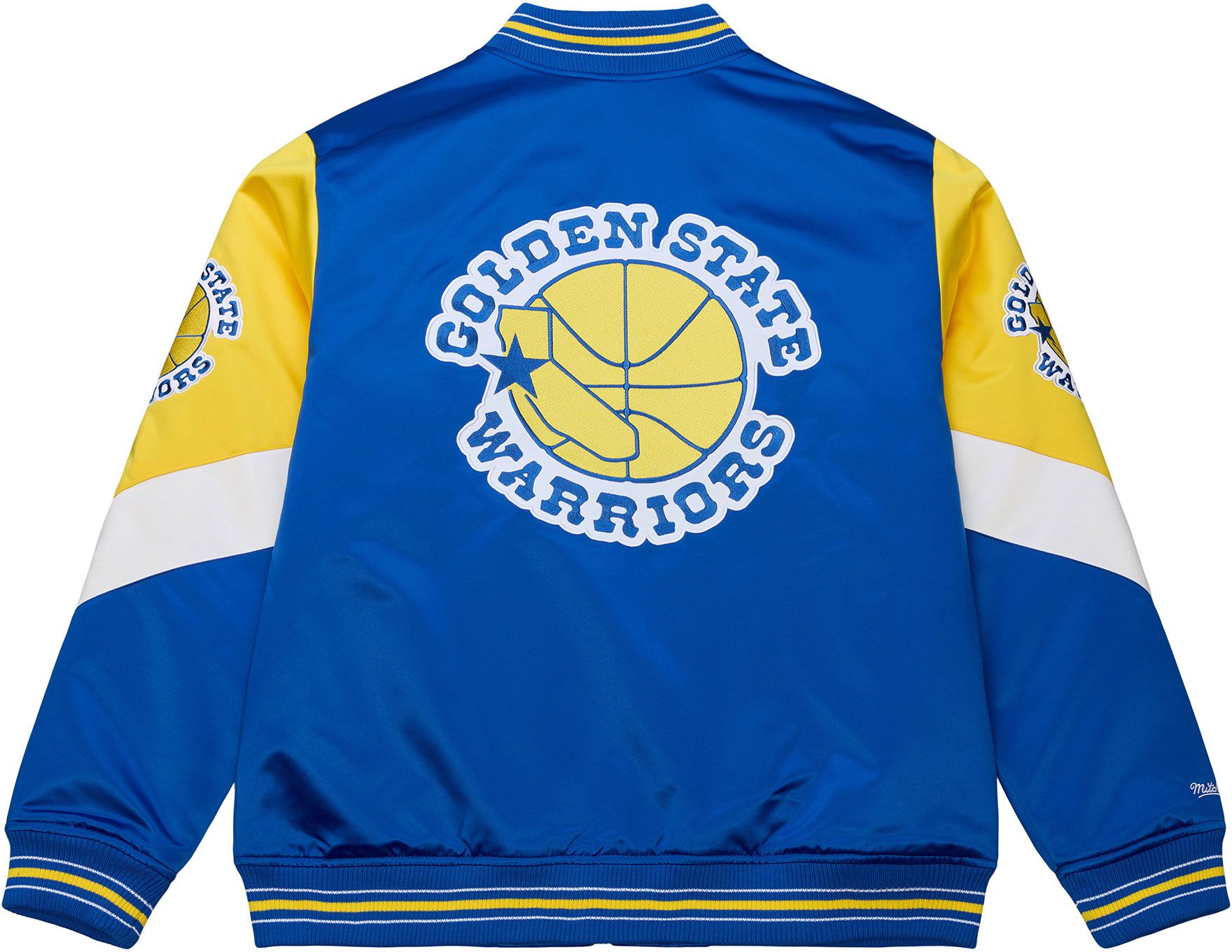Mitchell & Ness Men's Golden State Warriors Royal Throw It Back Full-Zip Satin Jacket product image