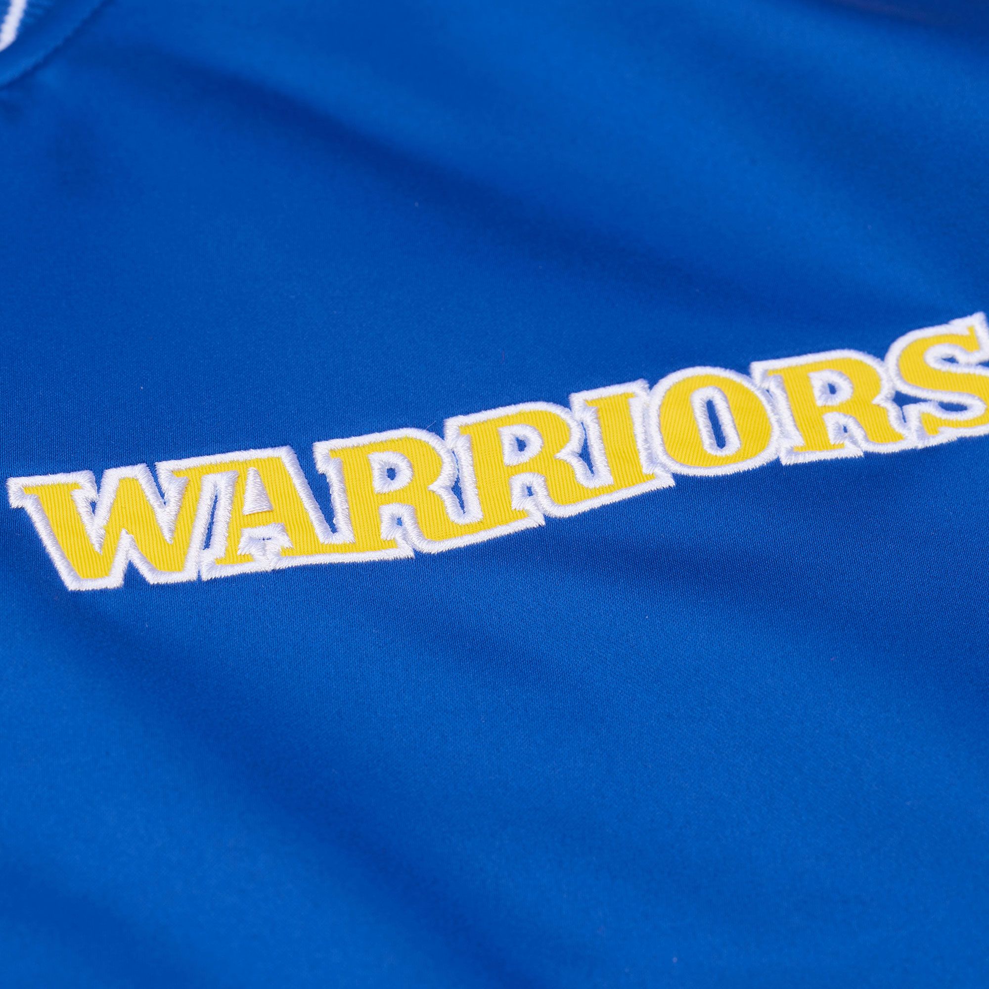 Mitchell & Ness Men's Golden State Warriors Royal Throw It Back Full-Zip Satin Jacket product image