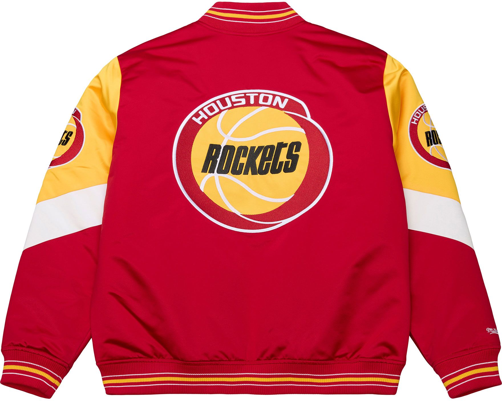 Mitchell & Ness Men's Houston Rockets Red Throw It Back Full-Zip Satin Jacket product image