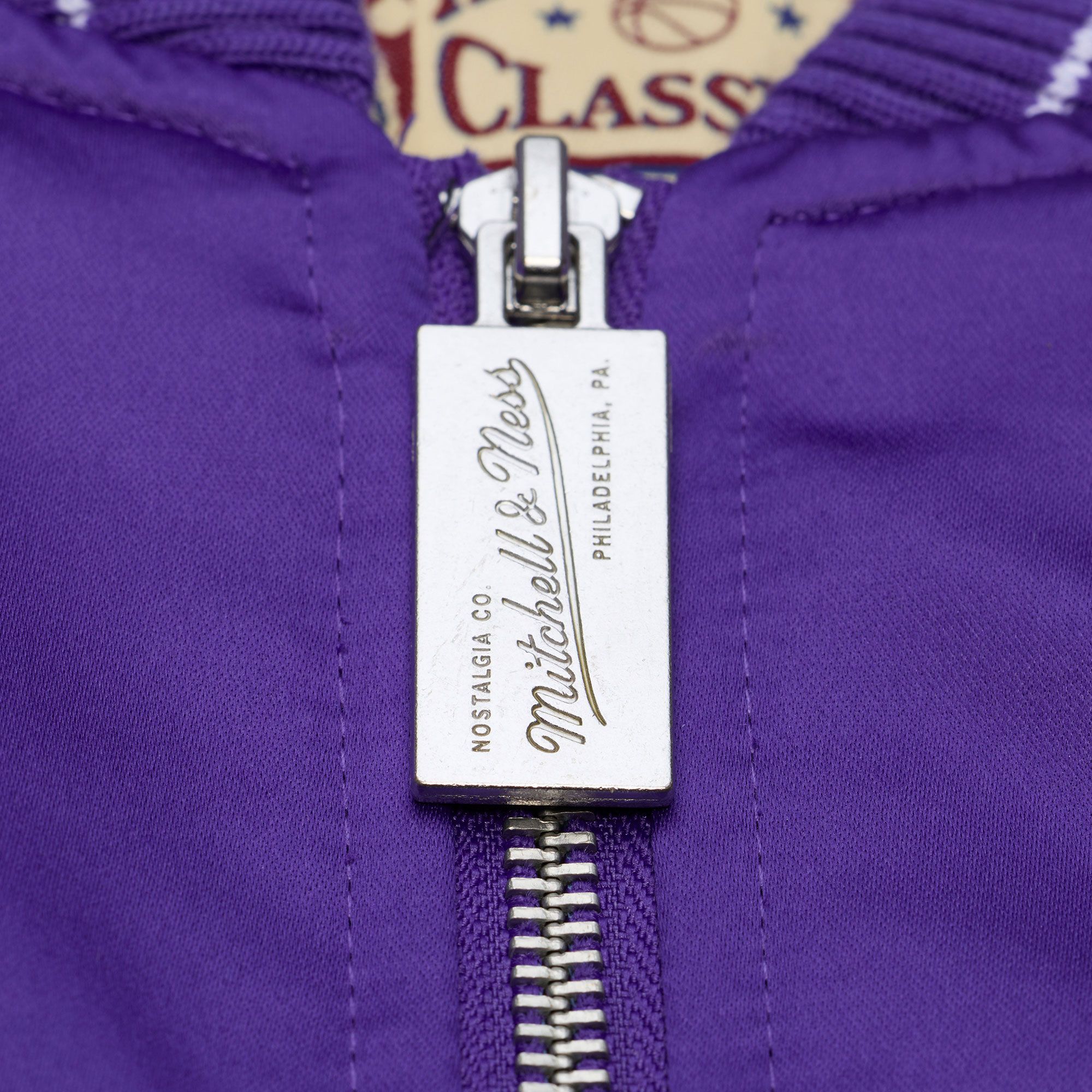 Mitchell & Ness Men's Milwaukee Bucks Purple Throw It Back Full-Zip Satin Jacket product image