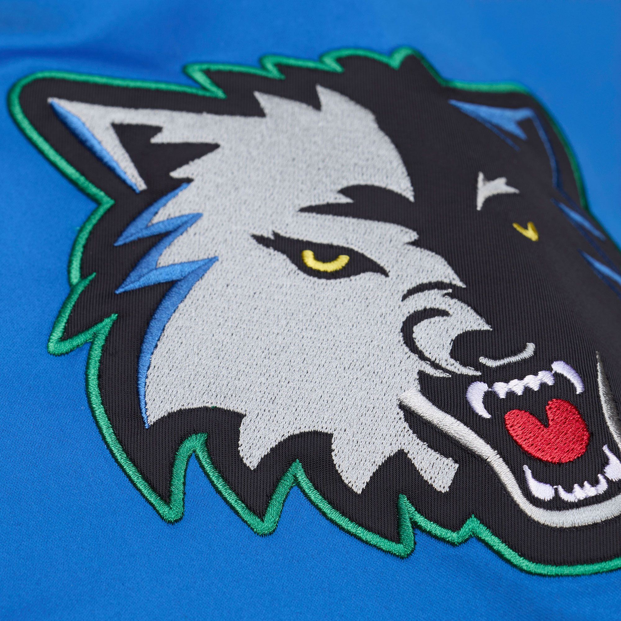 Mitchell & Ness Men's Minnesota Timberwolves Black Throw It Back Full-Zip Satin Jacket product image