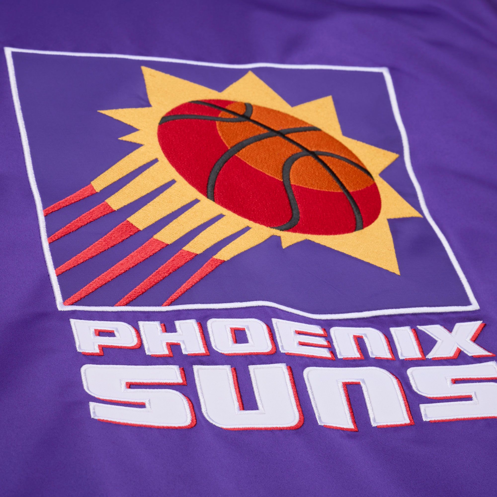 Mitchell & Ness Men's Phoenix Suns Purple Throw It Back Satin Full Zip Satin Jacket product image