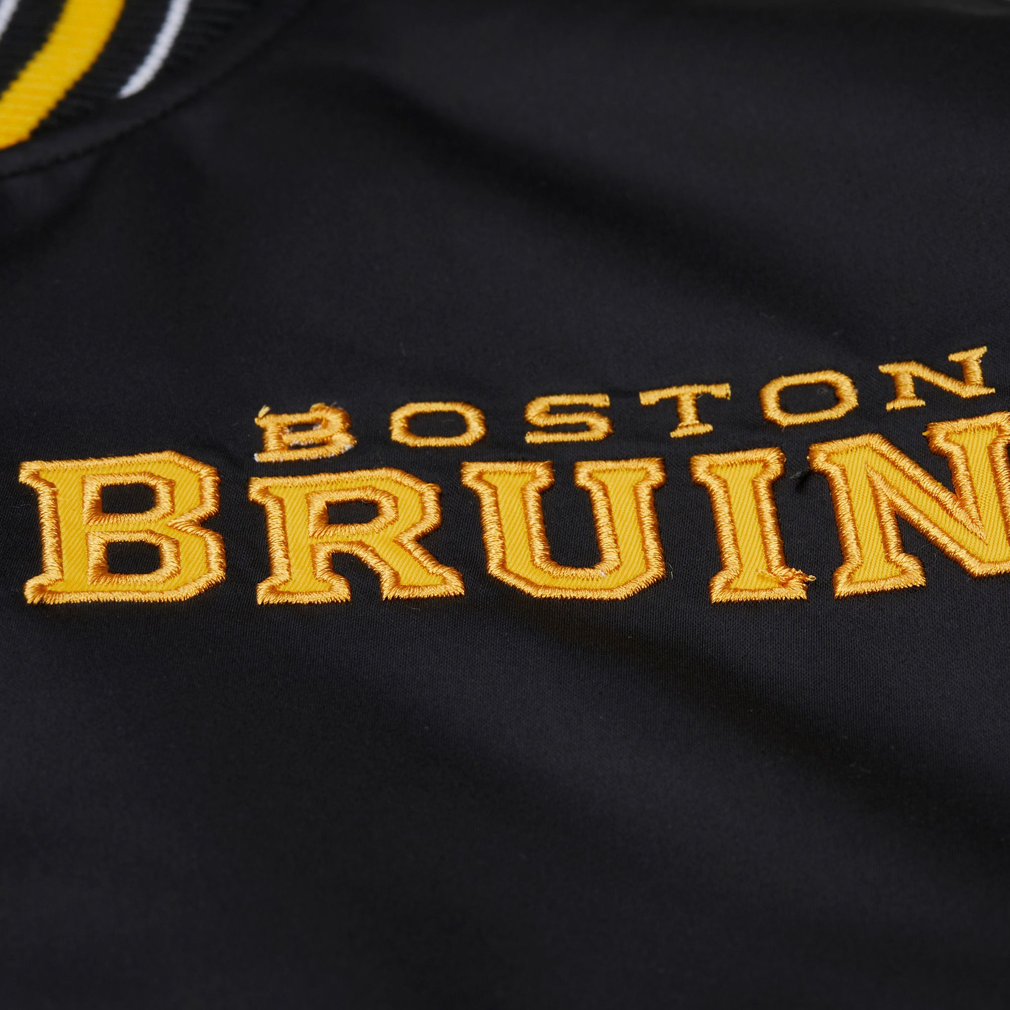 Mitchell & Ness Men's Boston Bruins Black 'Throw it Back' Heavyweight Satin Jacket product image