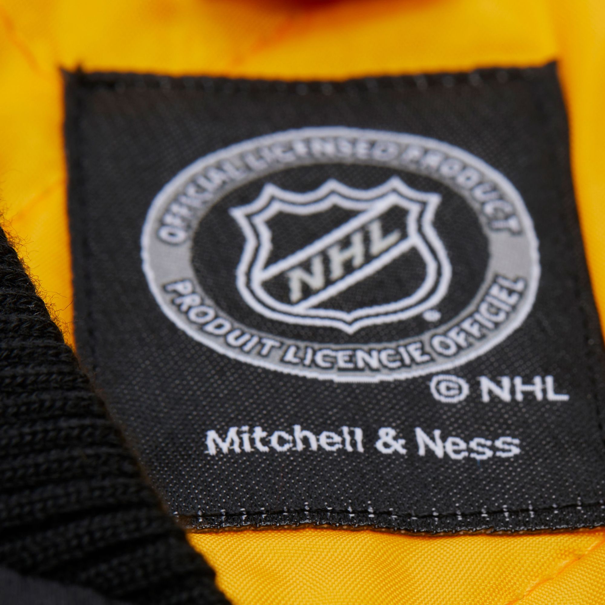 Mitchell & Ness Men's Boston Bruins Black 'Throw it Back' Heavyweight Satin Jacket product image