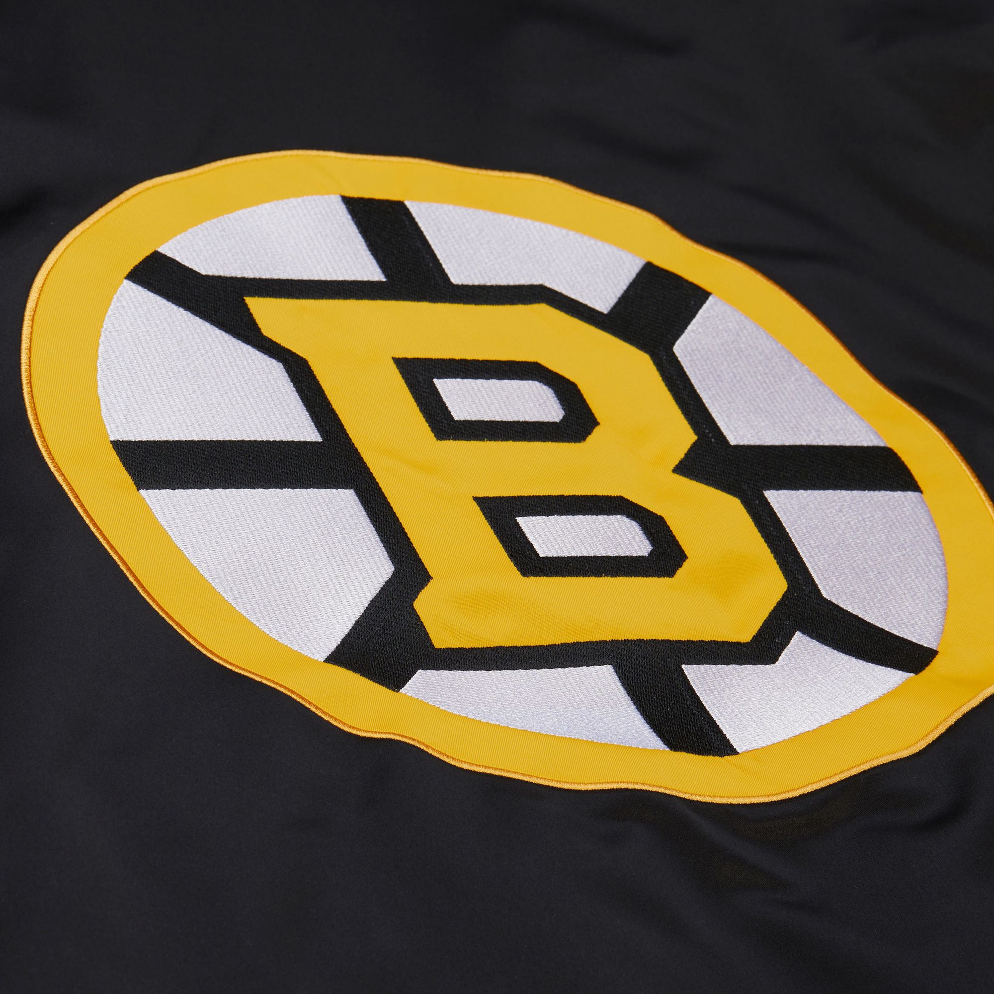 Mitchell & Ness Men's Boston Bruins Black 'Throw it Back' Heavyweight Satin Jacket product image
