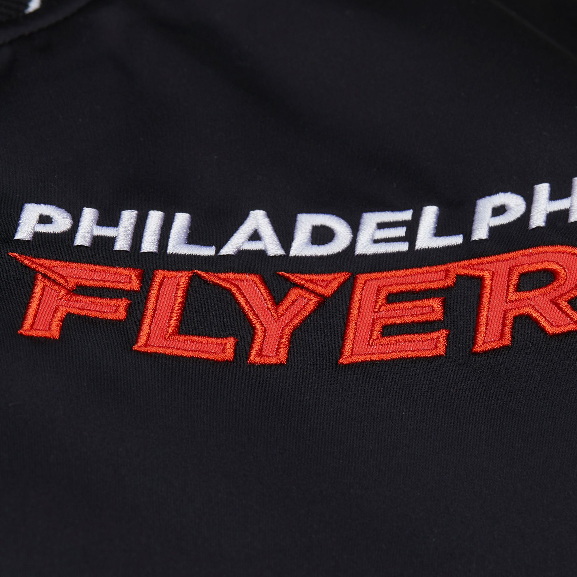 Mitchell & Ness Men's Philadelphia Flyers Black 'Throw it Back' Heavyweight Satin Jacket product image