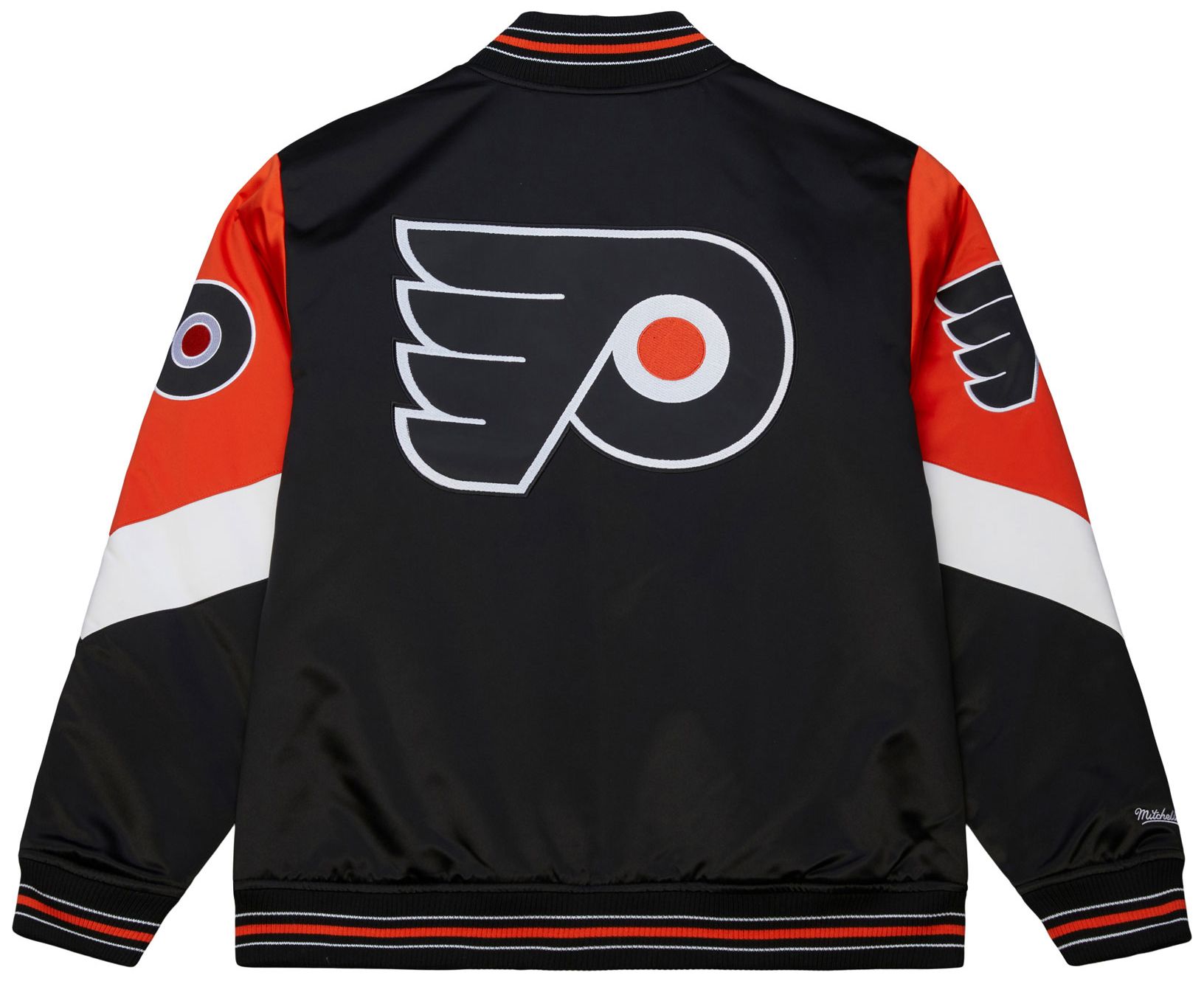 Mitchell & Ness Men's Philadelphia Flyers Black 'Throw it Back' Heavyweight Satin Jacket product image