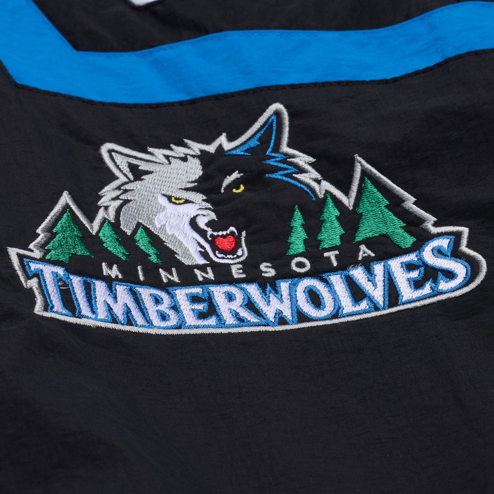 Mitchell & Ness Men's Minnesota Timberwolves Black Throw It Back Full-Zip Windbreaker product image