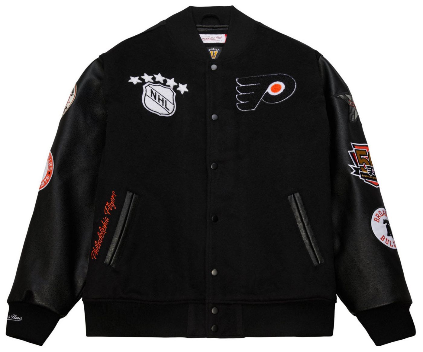 NHL Philadelphia Flyers Inside Edge Member Black Letterman Wool orders Jacket Sz Large