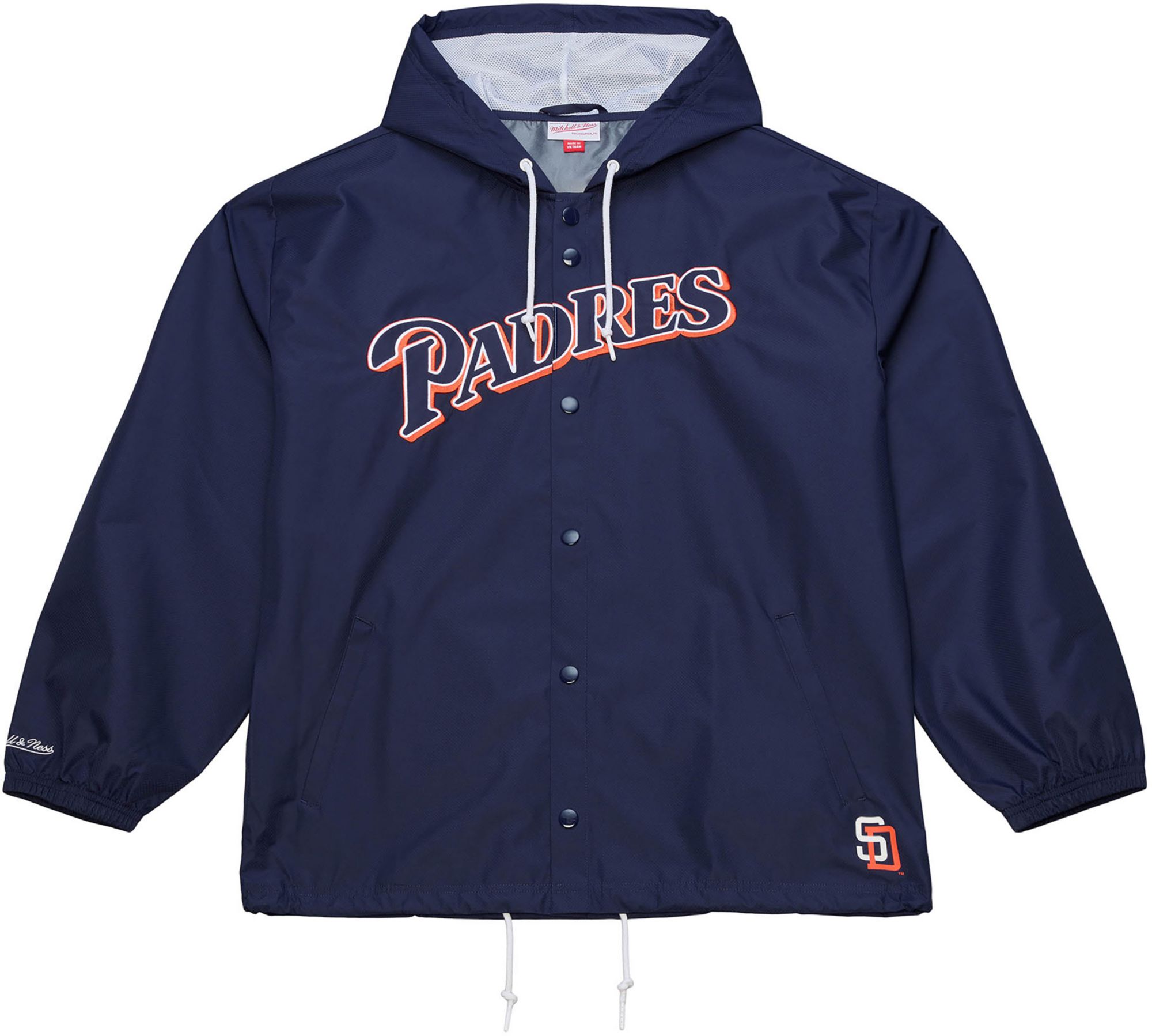 Mitchell & Ness Men's San Diego Padres Navy Cooperstown Coach Jacket product image