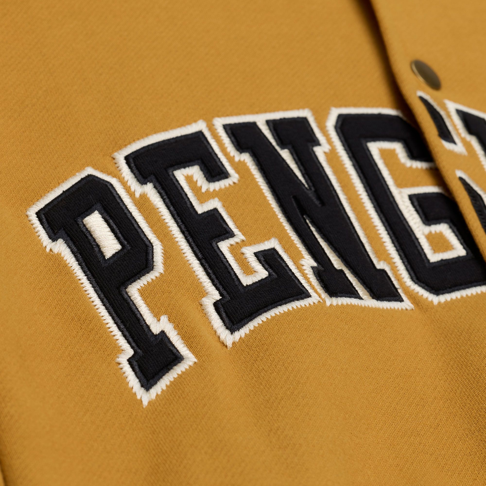 Mitchell & Ness Men's Pittsburgh Penguins Tan Dusted Varsity Jacket product image