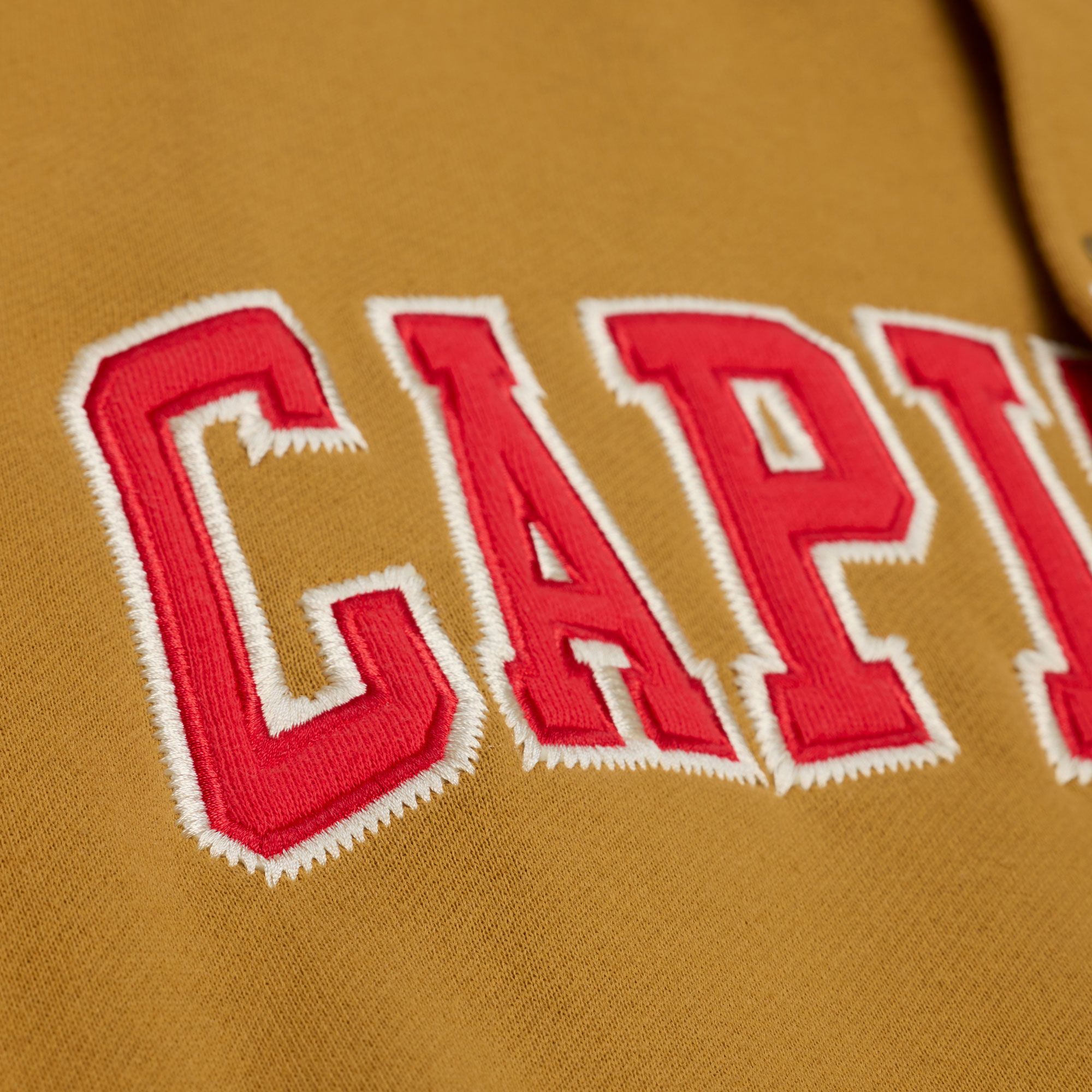 Mitchell & Ness Men's Washington Capitals Tan Dusted Varsity Jacket product image