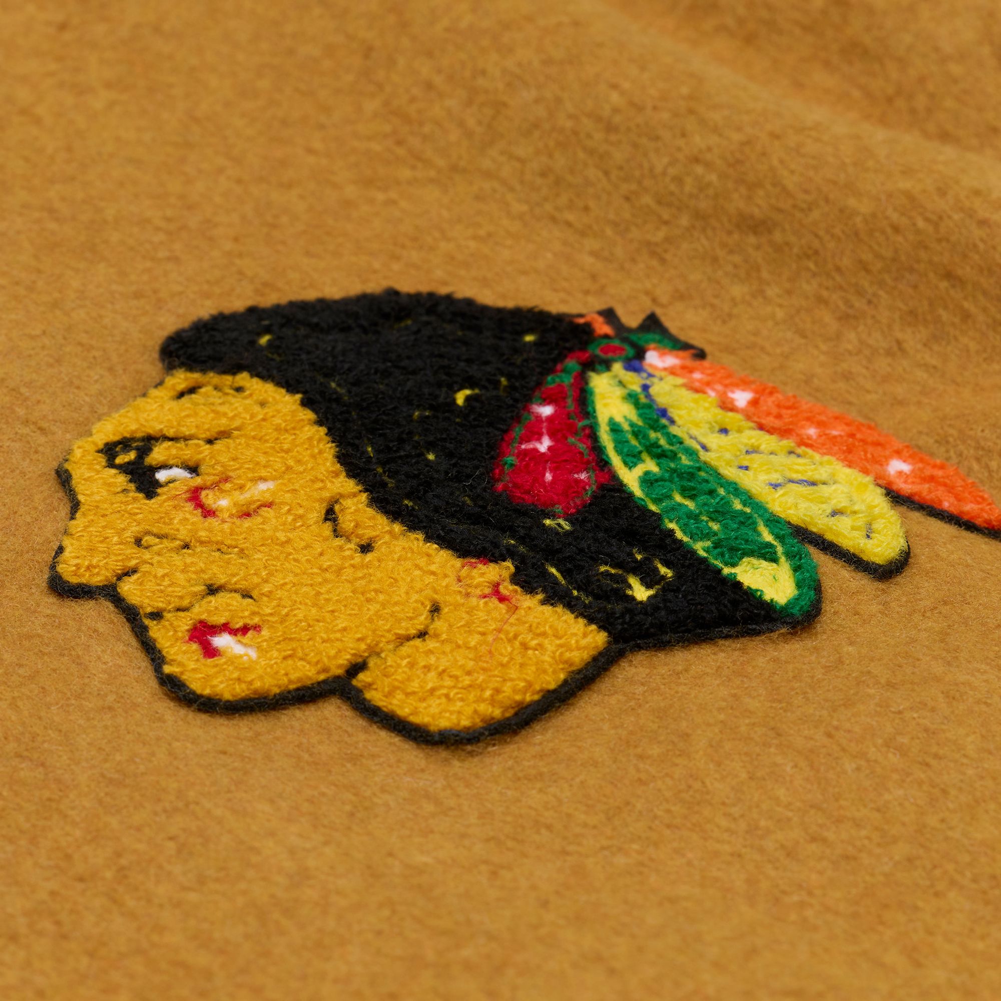 Mitchell & Ness Men's Chicago Blackhawks Tan Dusted Varsity Jacket product image
