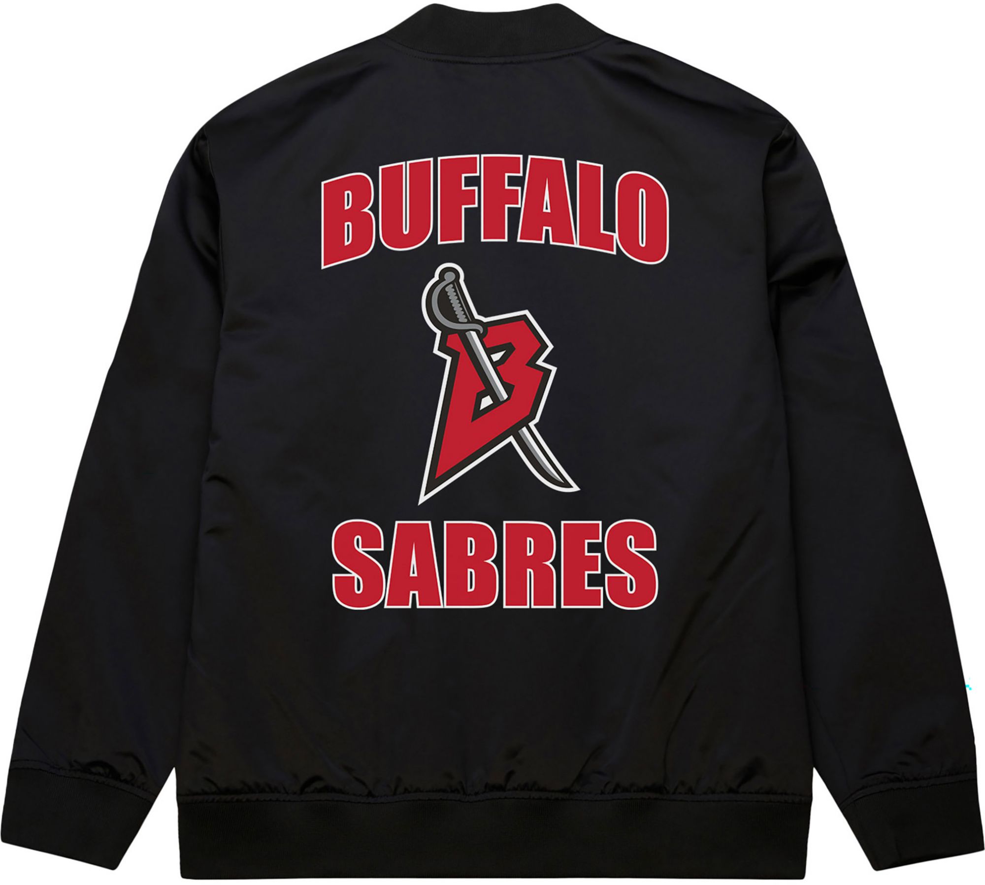 Mitchell & Ness Men's Buffalo Sabres Black Logo Bomber Jacket product image