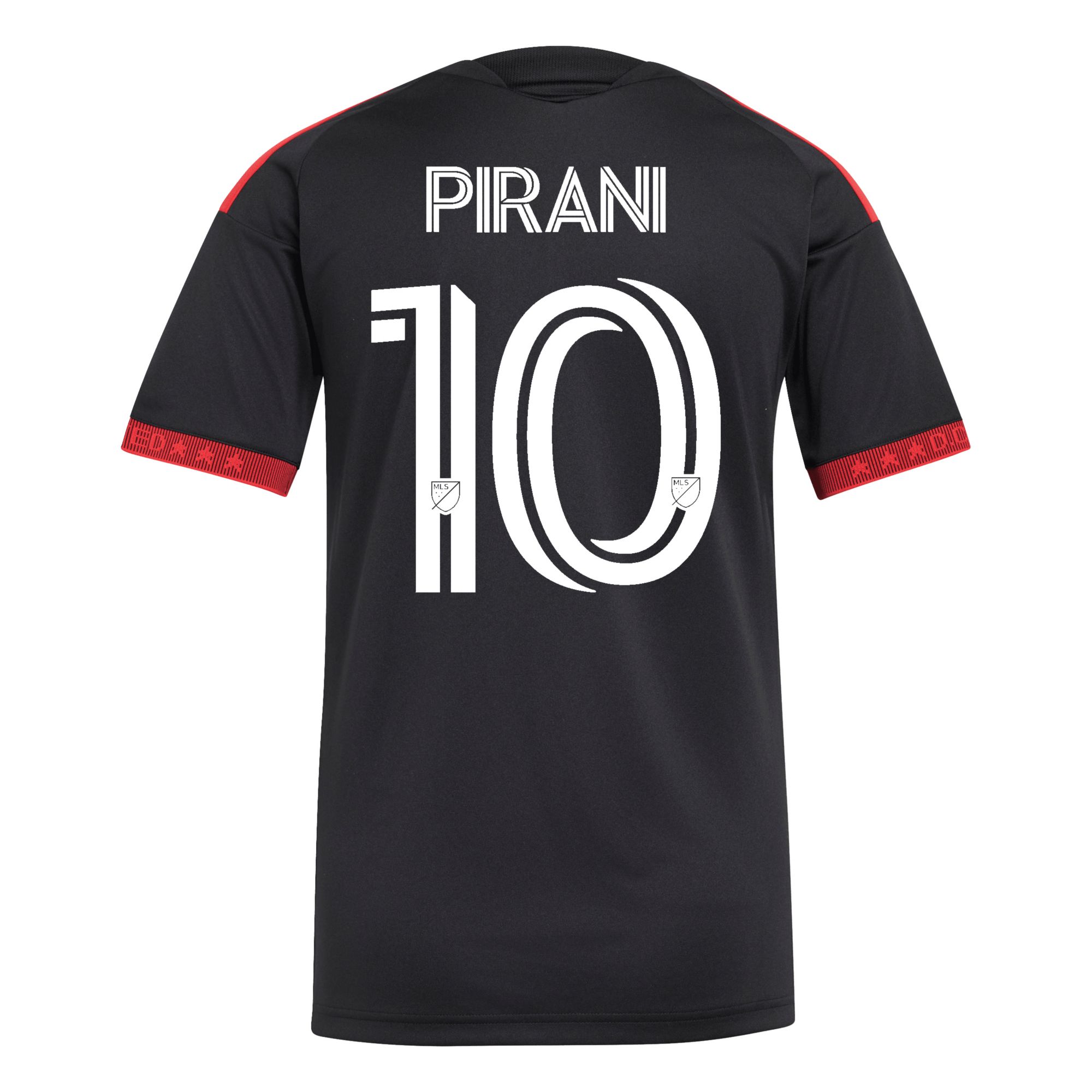 adidas Women's D.C. United Gabriel Pirani #10 2026 Primary Replica 'Black-and-Red Kit' Jersey product image