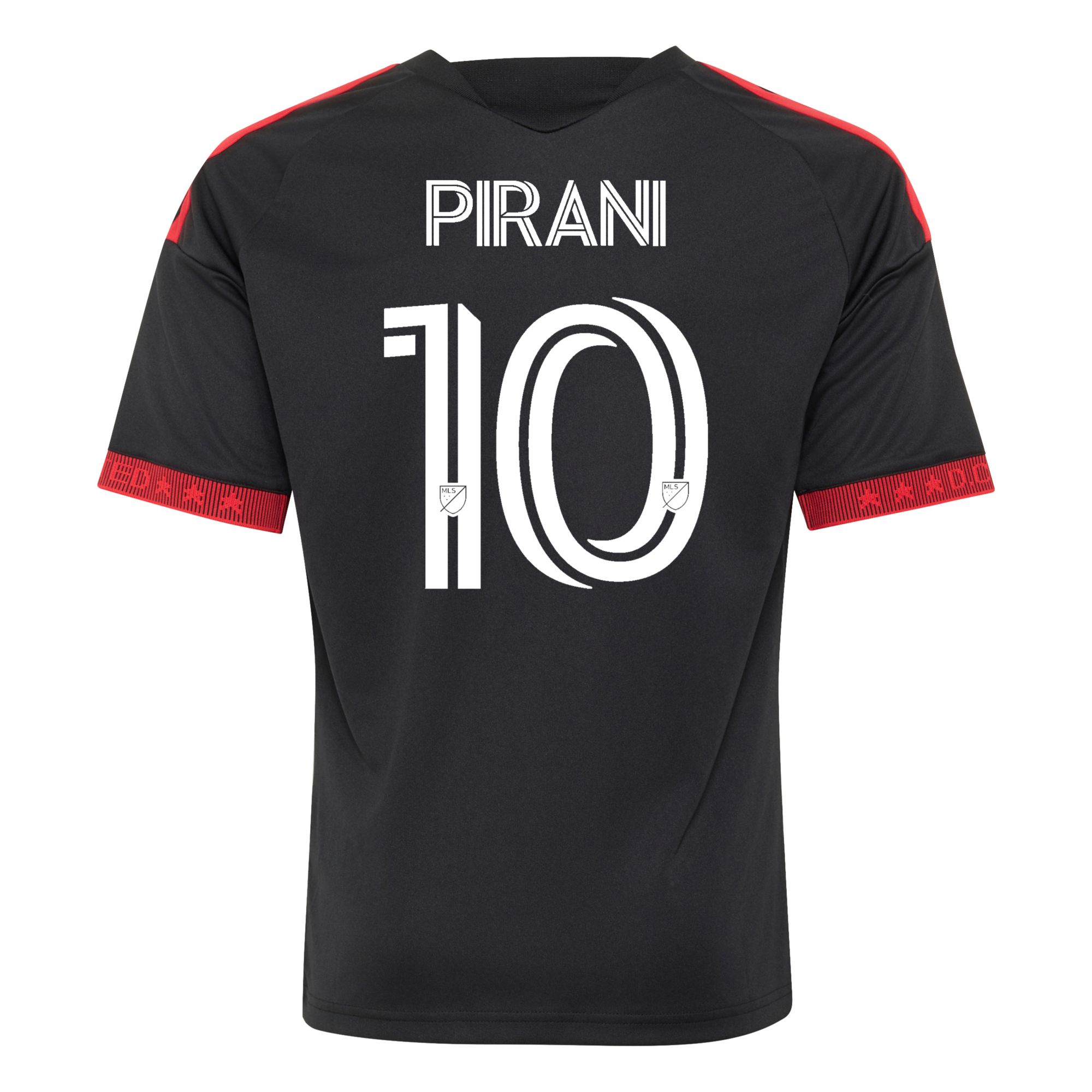 adidas Youth D.C. United Gabriel Pirani #10 2026 Primary Replica 'Black-and-Red Kit' Jersey product image