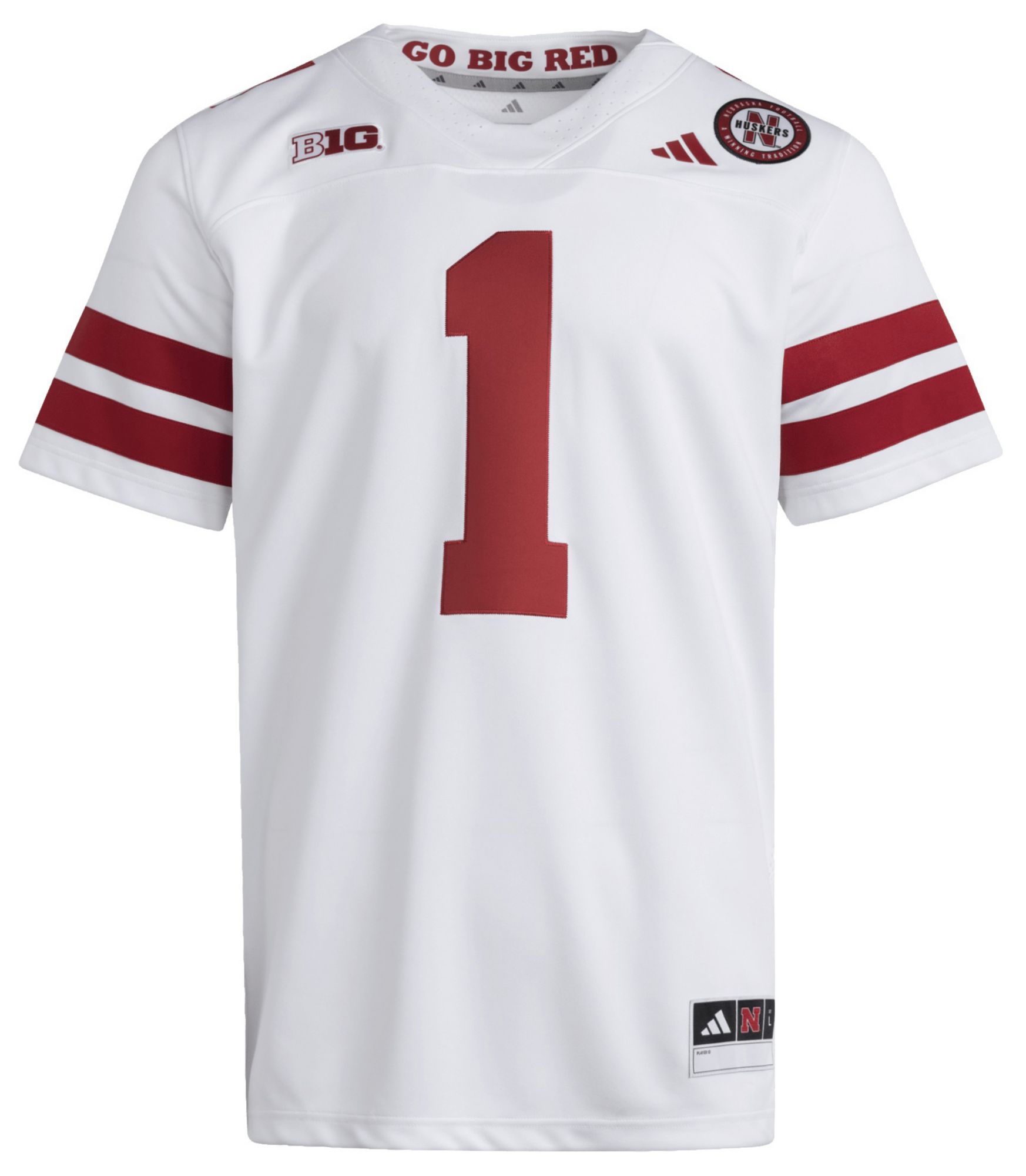 adidas Men's Nebraska Cornhuskers White Premier Replica Road Jersey product image