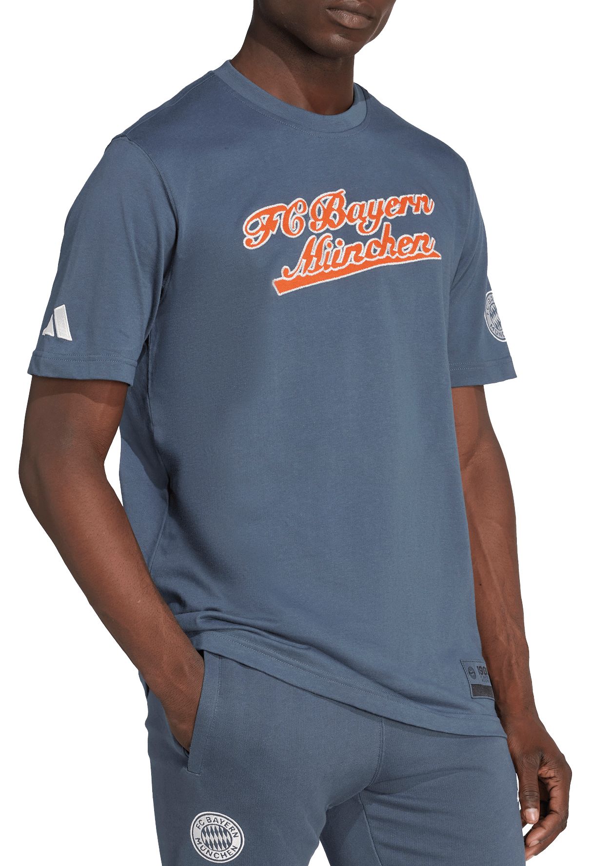 adidas Men's Bayern Munich Grey Wordmark T-Shirt product image