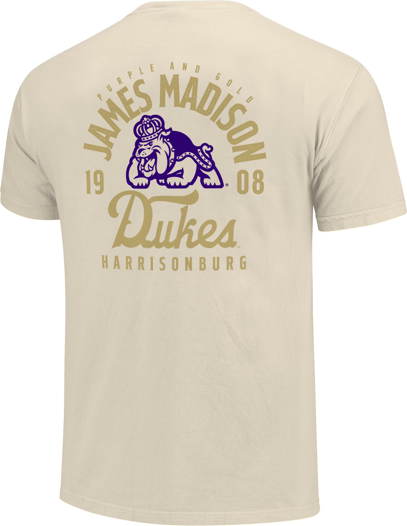 Image One Men's James Madison Dukes Ivory Mascot Local T-Shirt product image