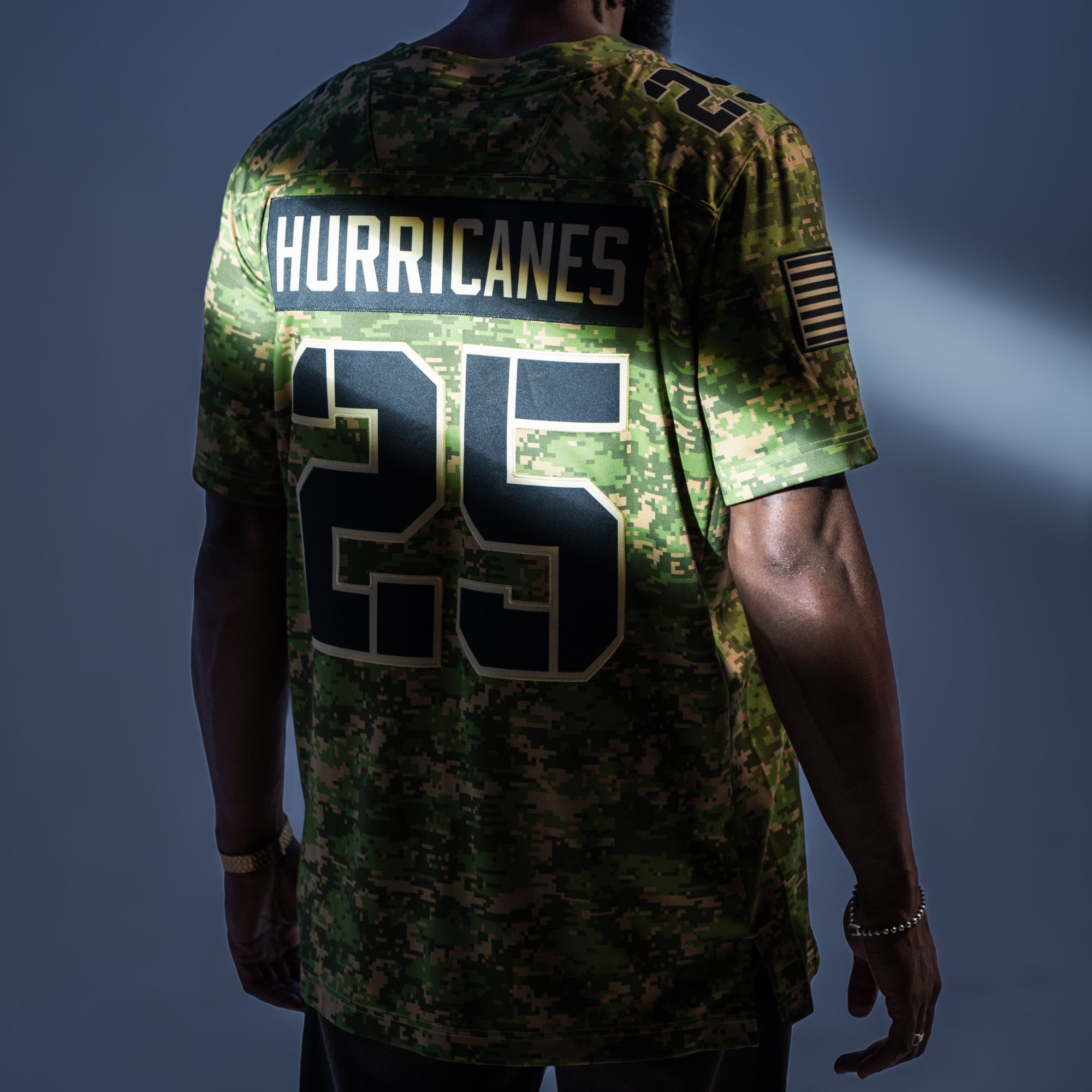 adidas Men's Miami Hurricanes Camo Strategy Military Alternate Jersey product image