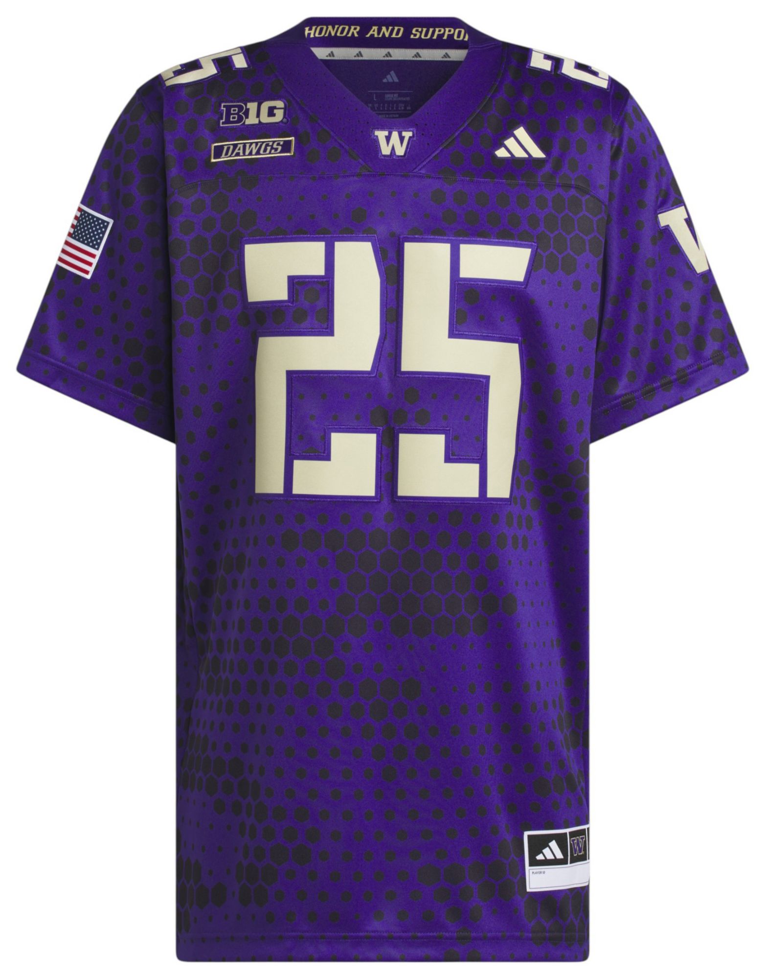 adidas Men's Washington Huskies Camo Premier Strategy Alternate Jersey product image
