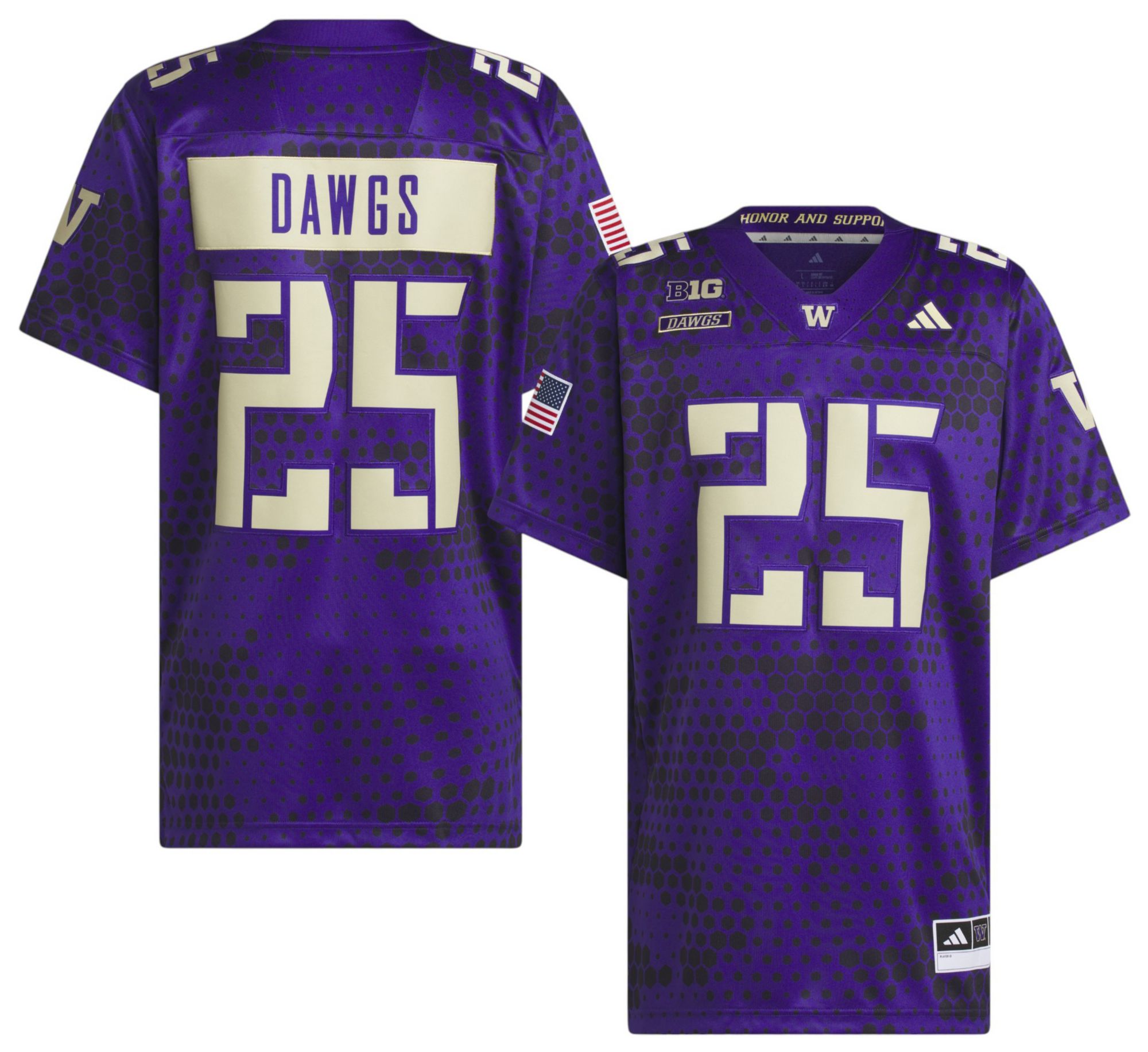 adidas Men's Washington Huskies Camo Premier Strategy Alternate Jersey product image