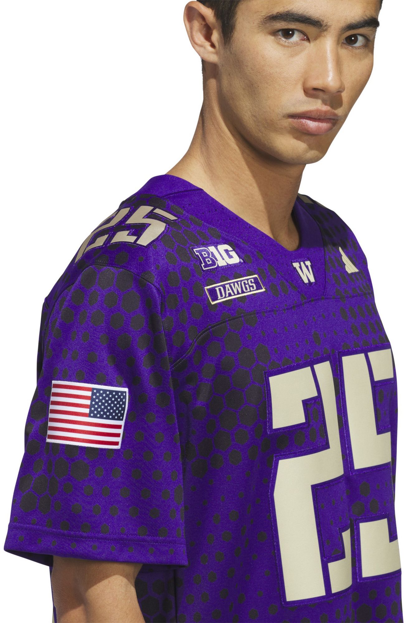 adidas Men's Washington Huskies Camo Premier Strategy Alternate Jersey product image