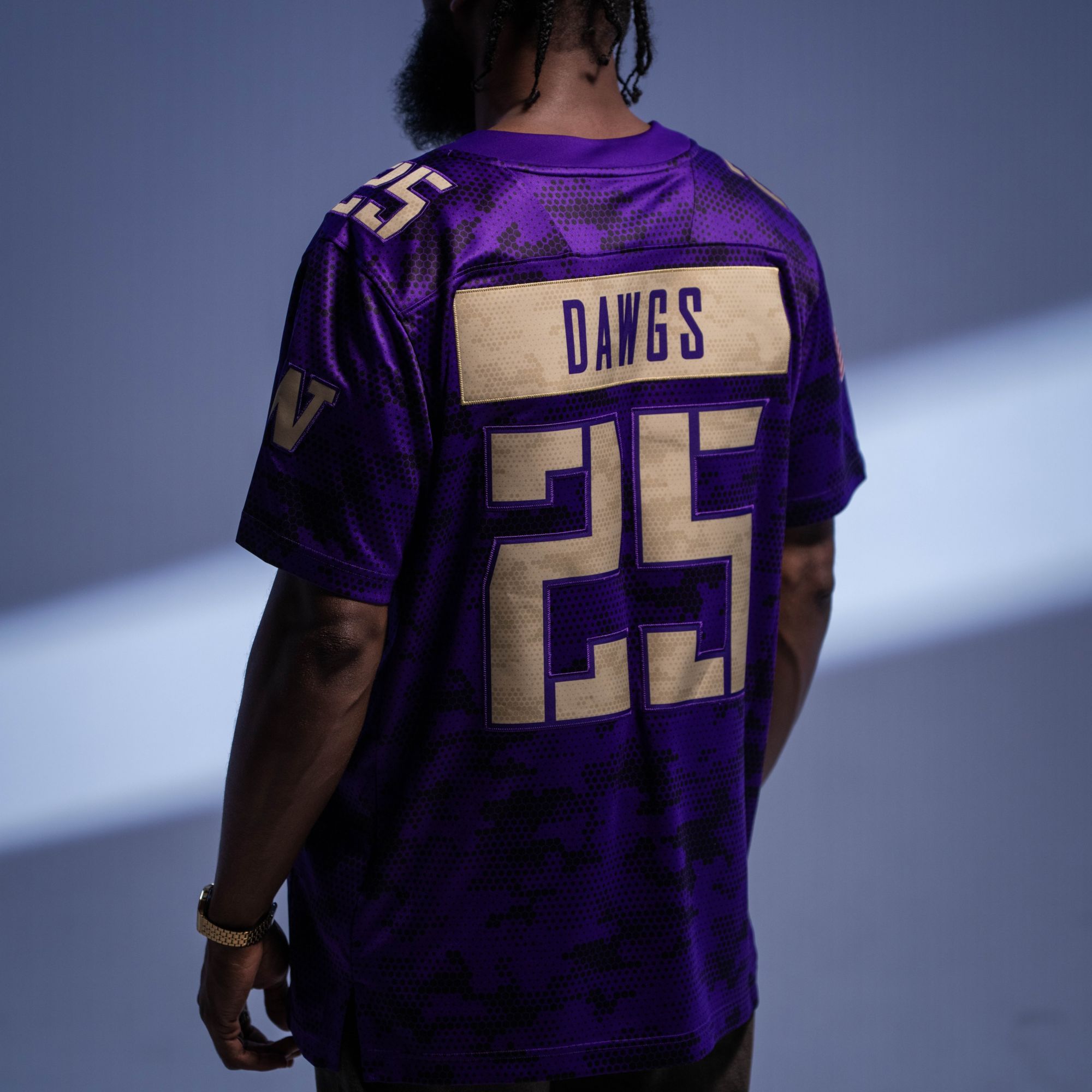 adidas Men's Washington Huskies Camo Premier Strategy Alternate Jersey product image