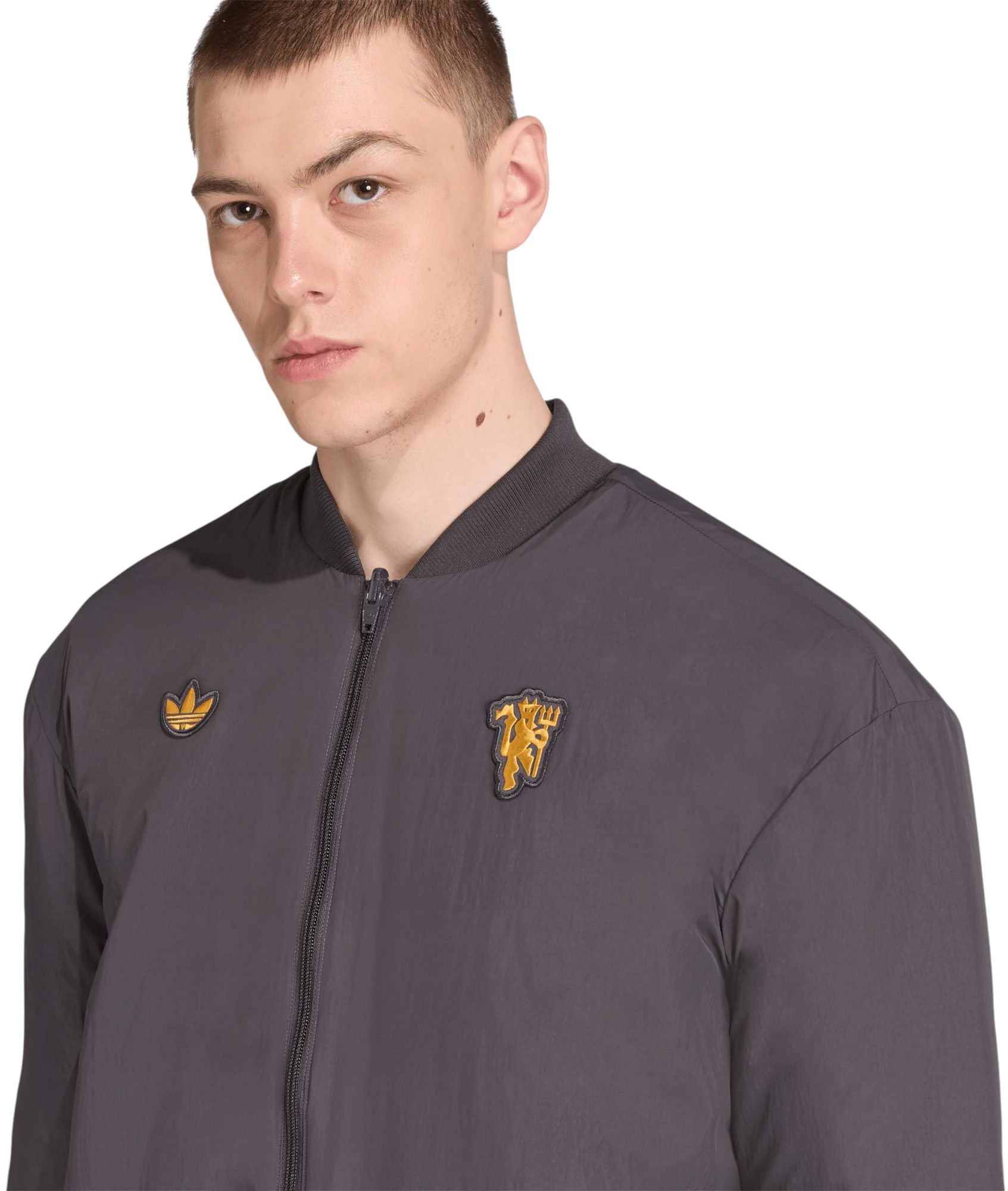 adidas Men's Manchester United 2025 Black Third Full-Zip Vintage Jacket product image