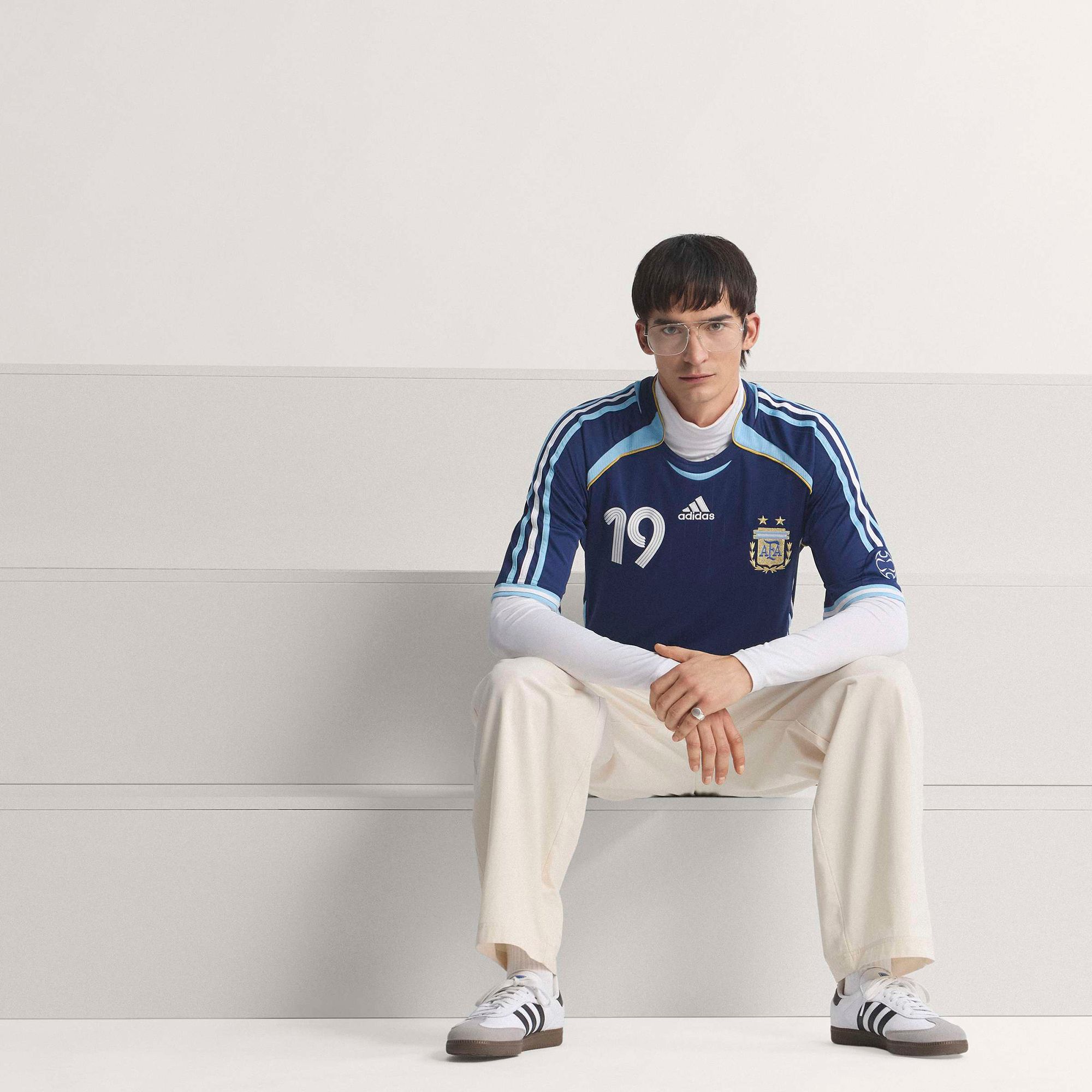 adidas Adult Argentina Lionel Messi #19 2006 Bring Back Vintage Away Replica Jersey product image