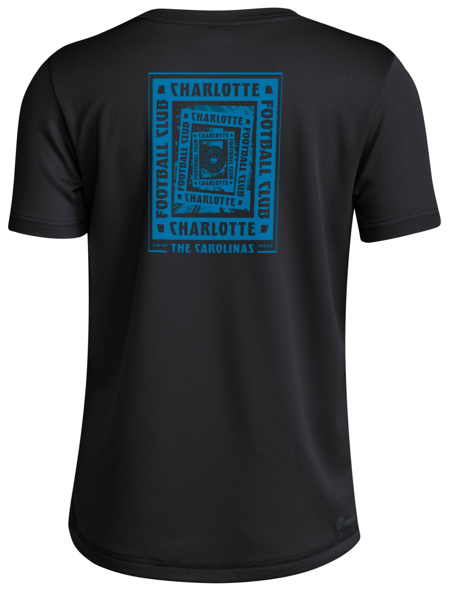 adidas Youth Charlotte FC 2025 Black Local Warp T-Shirt product image