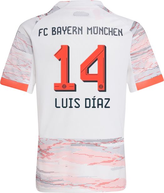 adidas Youth Bayern Munich Luis Diaz #14 2025-26 Away Replica Jersey product image